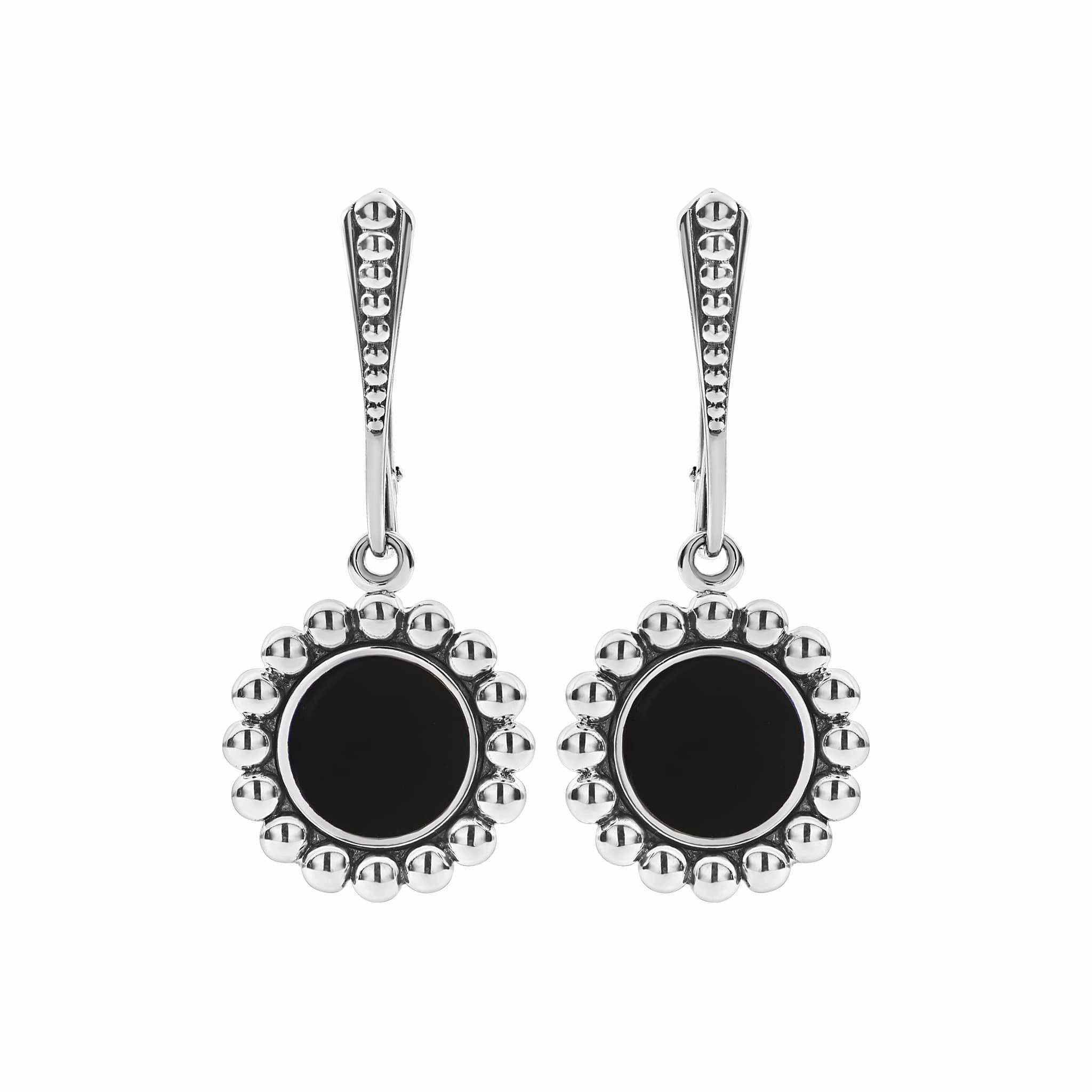 Maya Small Onyx Circle Drop Earrings