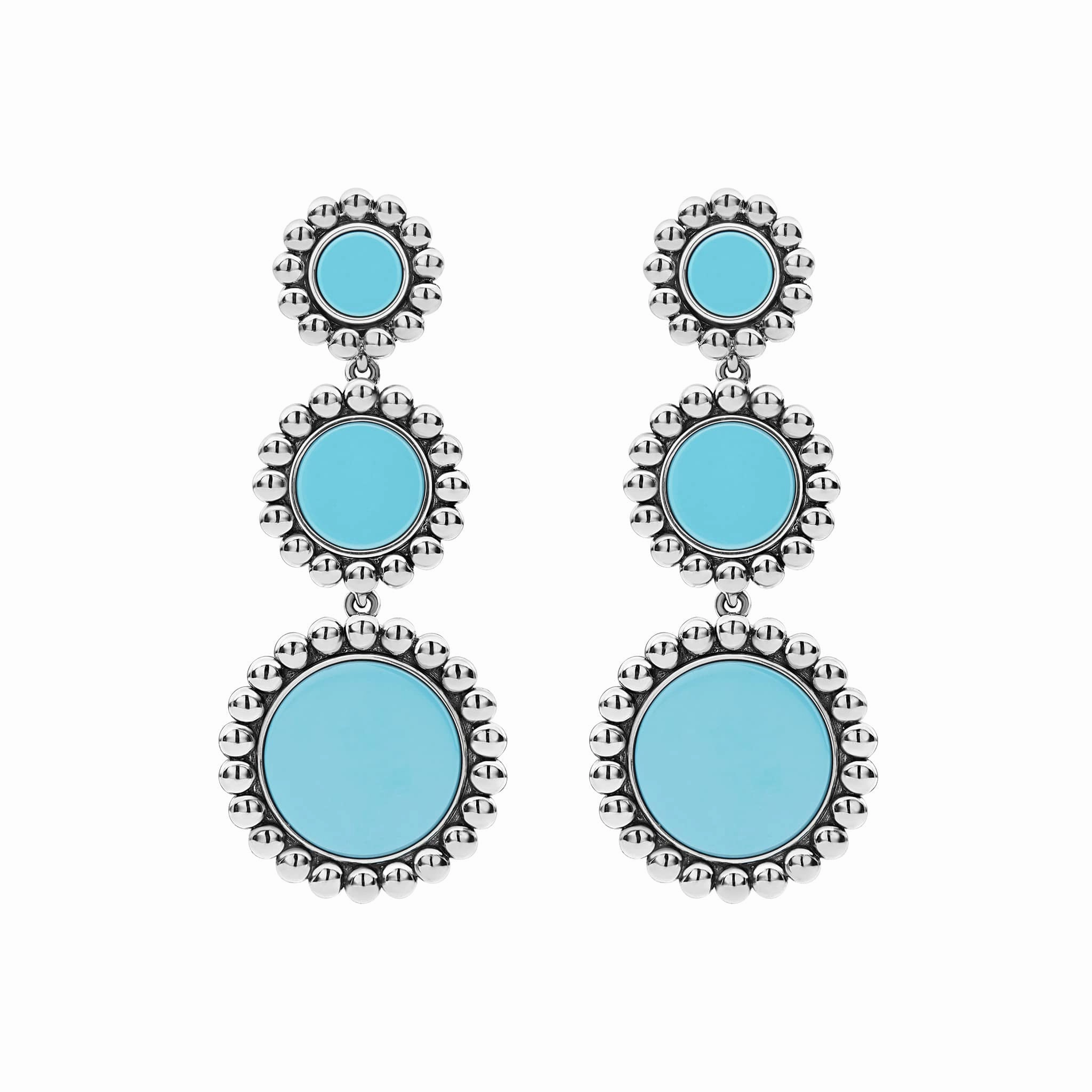 Maya Three Ceramic Circle Drop Earrings