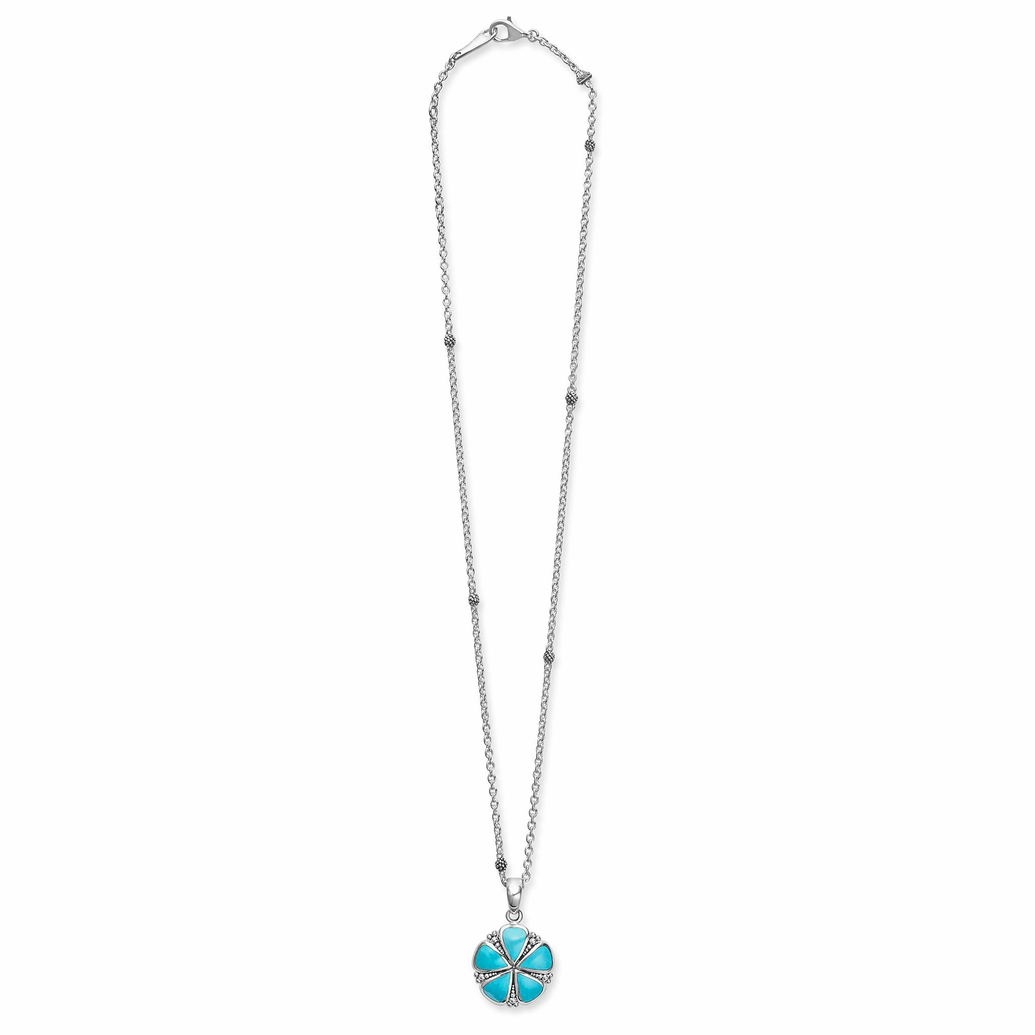 Maya Turquoise Flower Pendant Necklace