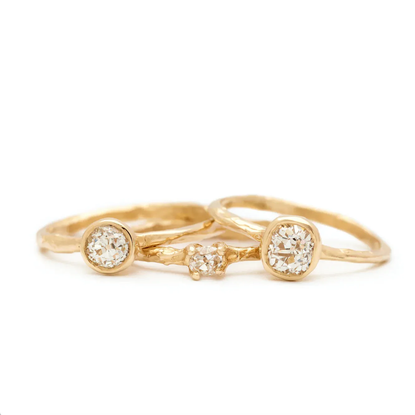 Melt Bezel Set Old European Cut Diamond Ring