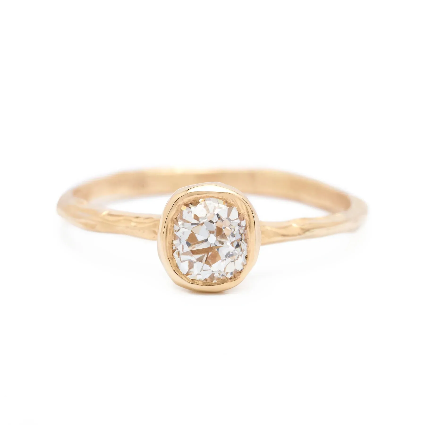 Melt Bezel Set Old European Cut Diamond Ring