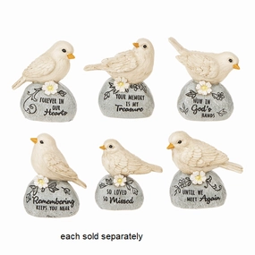 Memorial White Bird On Rock Figurine Decorative Mirror,Home Decor Mirror