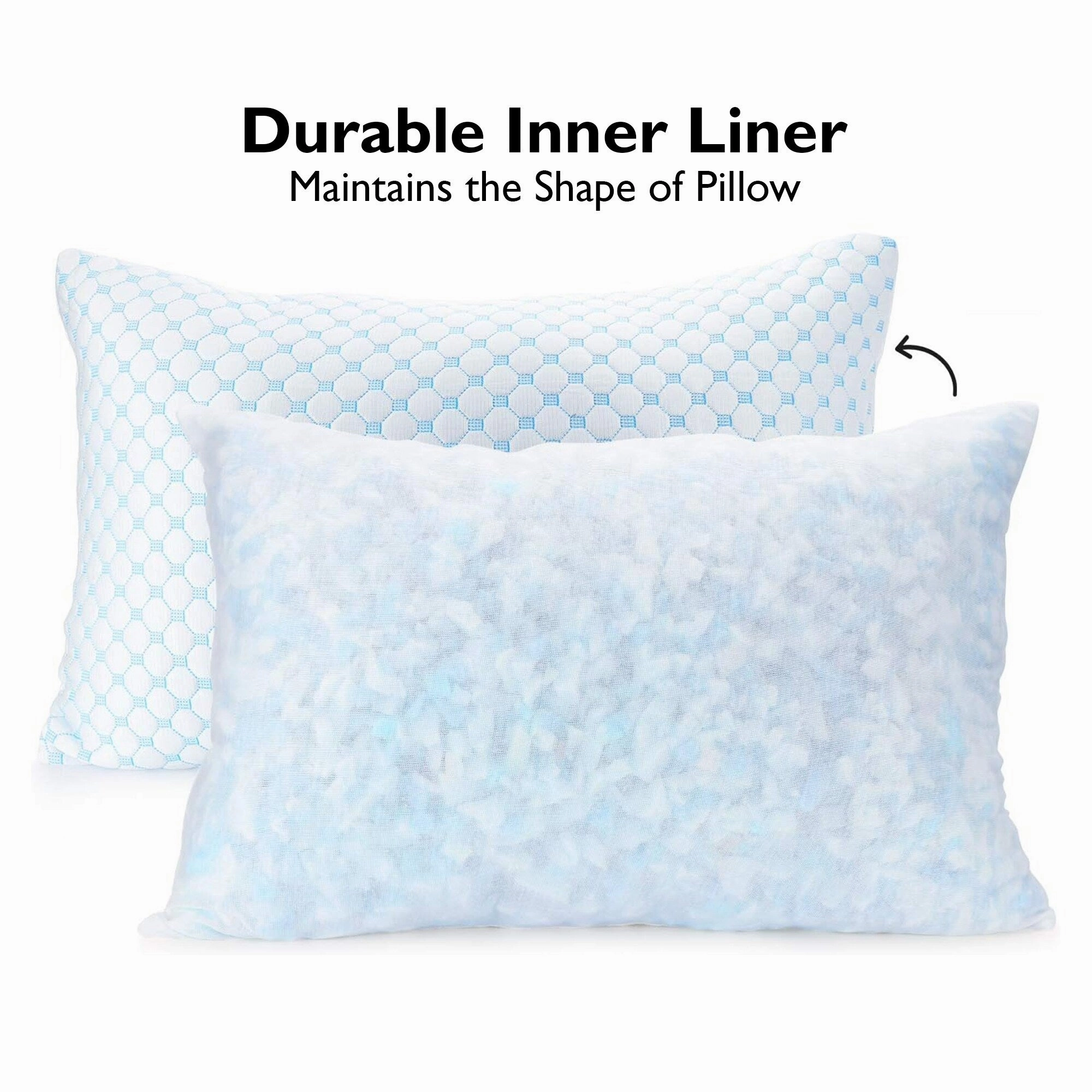 Memory Foam Pillow with Bamboo Cover, Adjustable Firmness, Premium Luxury Gel Memory Foam Pillows. - N/A pillows,bed pillow,sleeping cushion