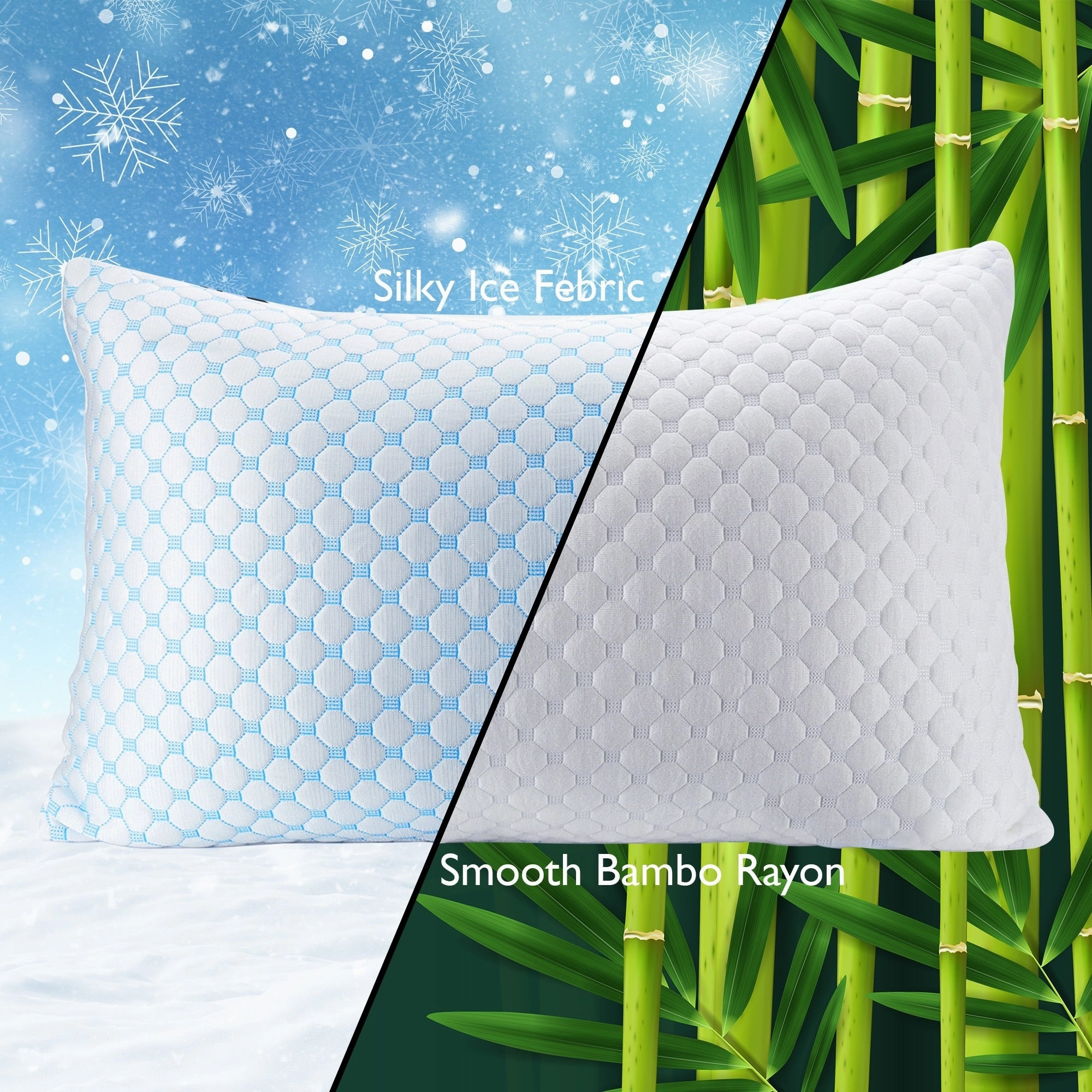 Memory Foam Pillow with Bamboo Cover, Adjustable Firmness, Premium Luxury Gel Memory Foam Pillows. - N/A