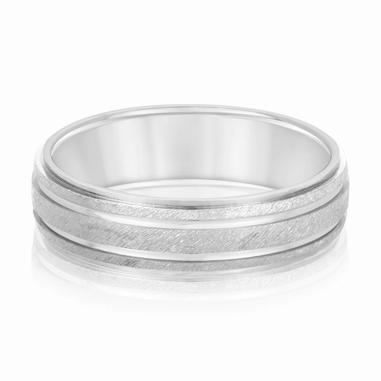 Men's Alternating Milgrain Rows and Fine Textured Layers Band