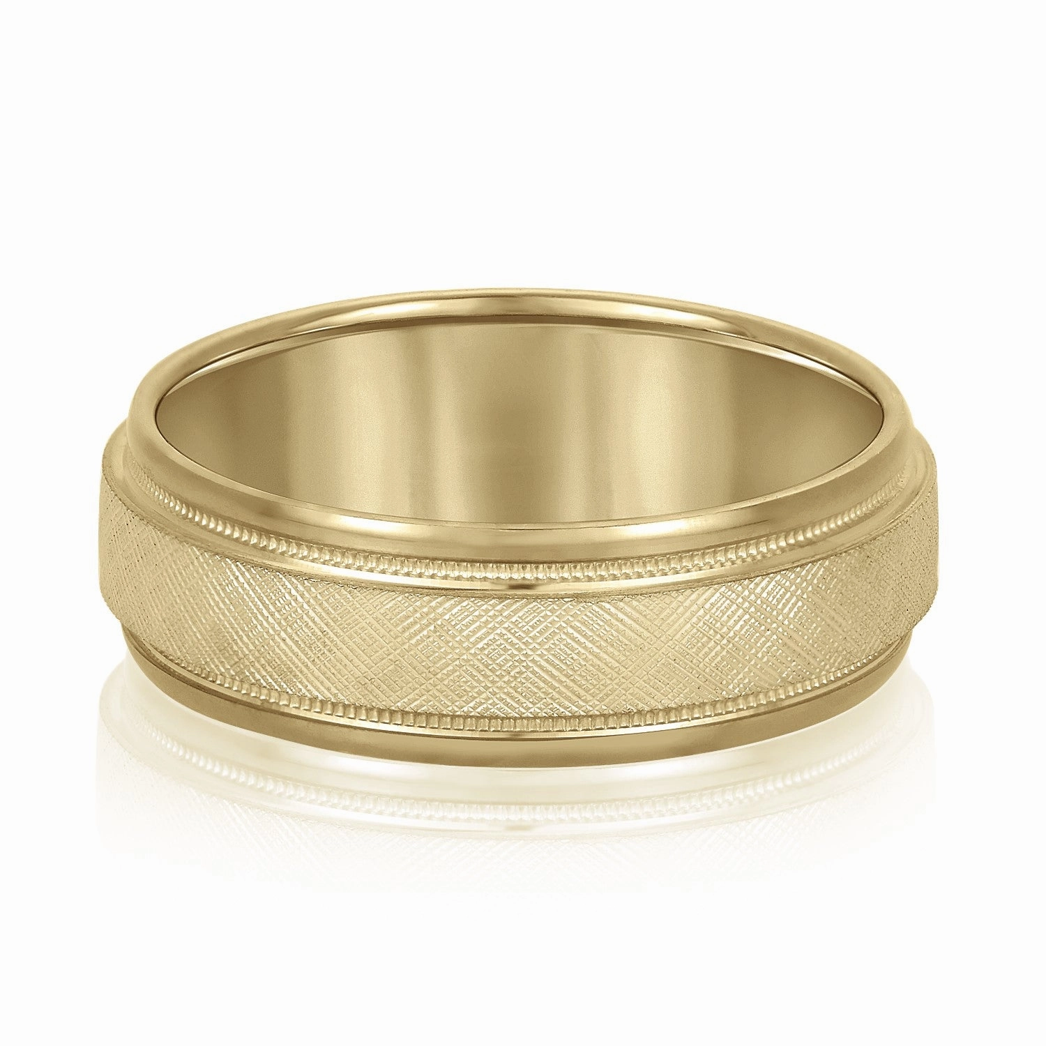 Men's Band With Florentine Finish And Milgrain Accents