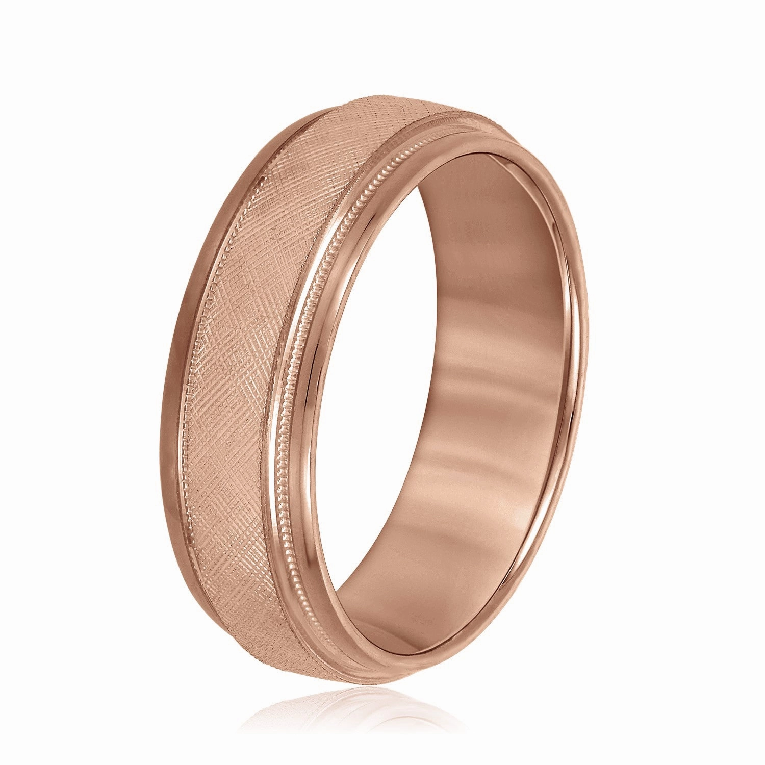 Men's Band With Florentine Finish And Milgrain Accents