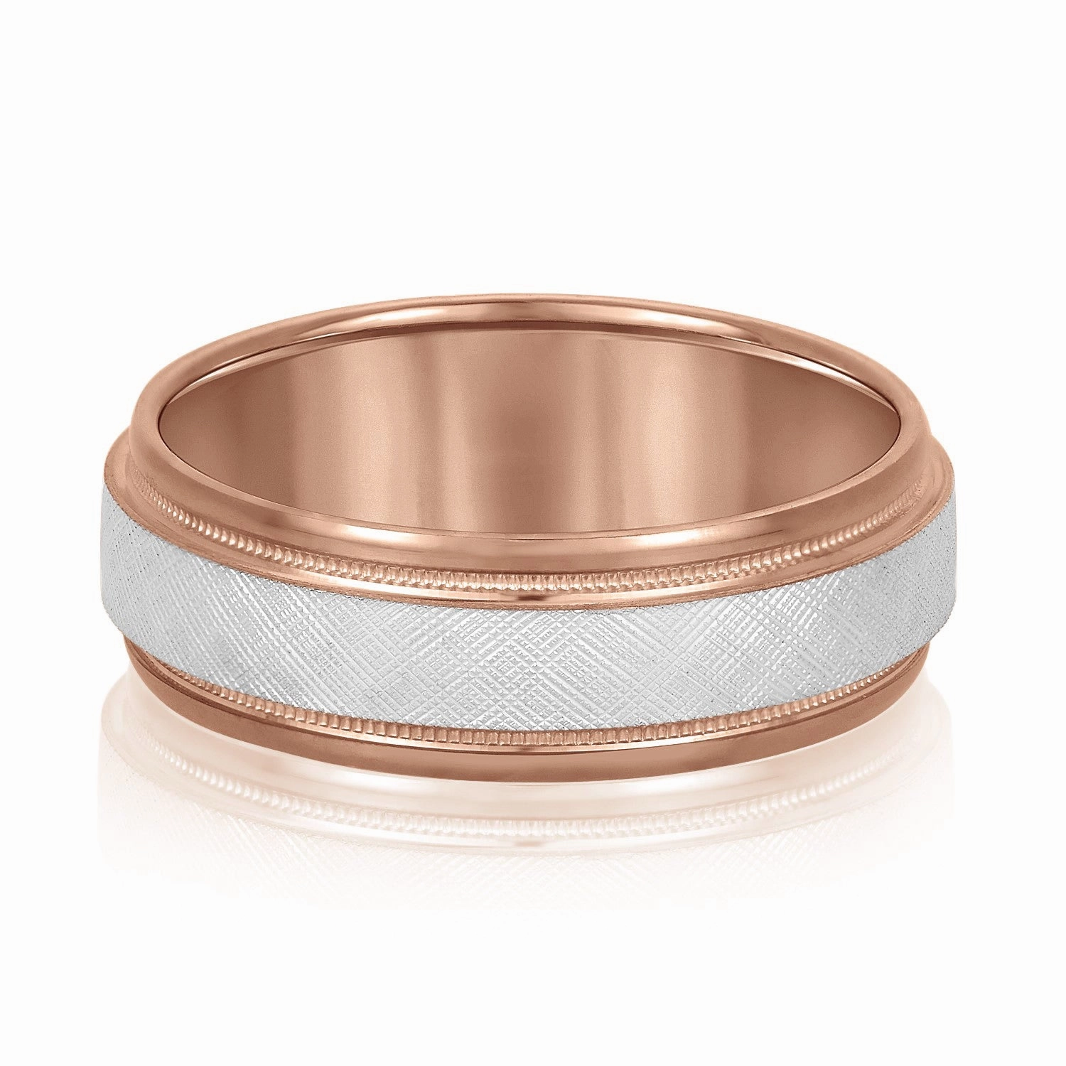 Men's Band With Florentine Finish And Milgrain Accents