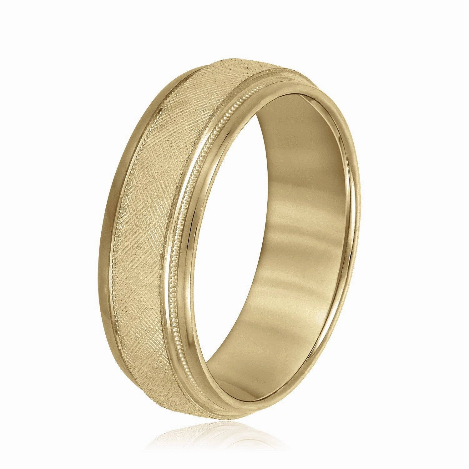 Men's Band With Florentine Finish And Milgrain Accents