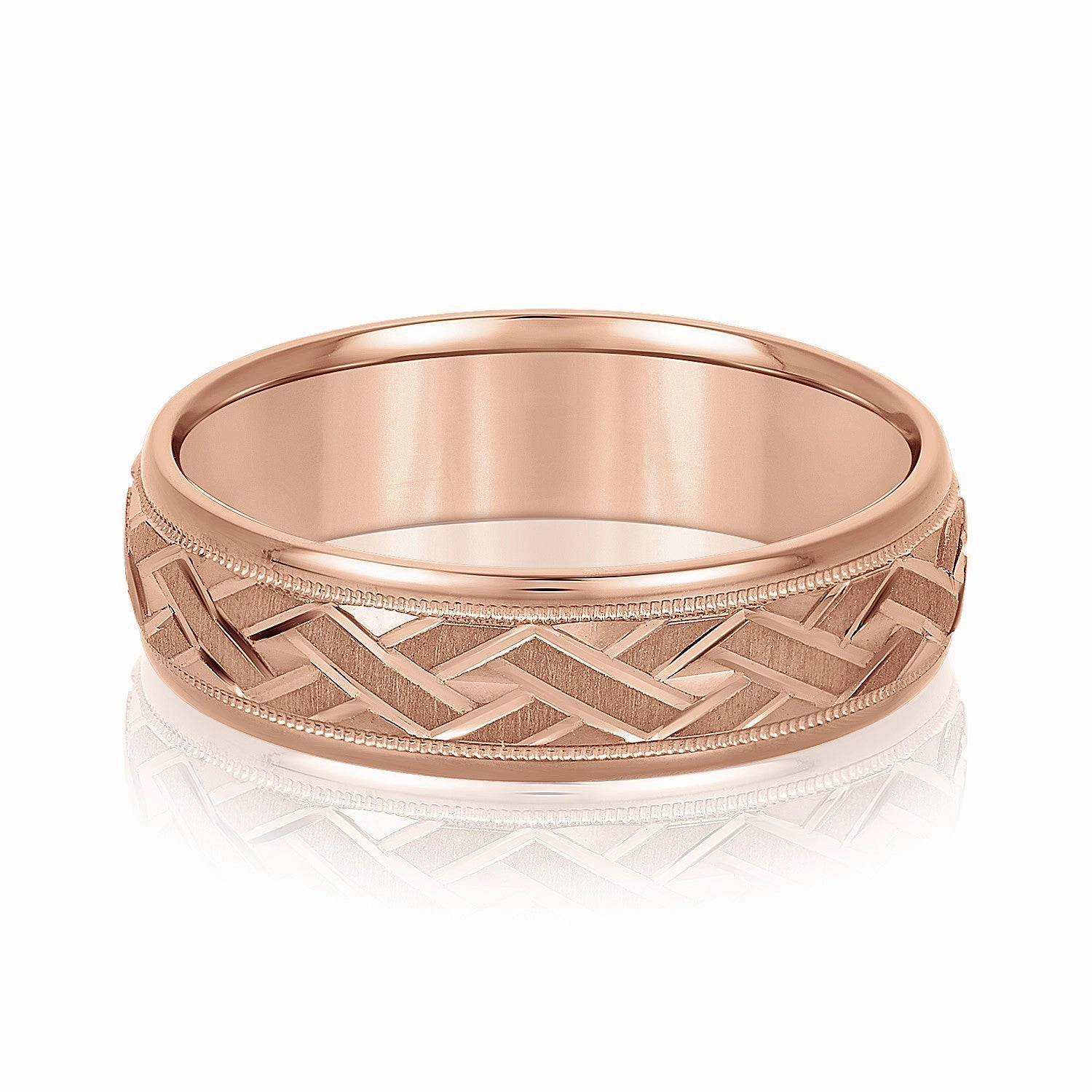 Men's Basket Weave Design Wedding Band