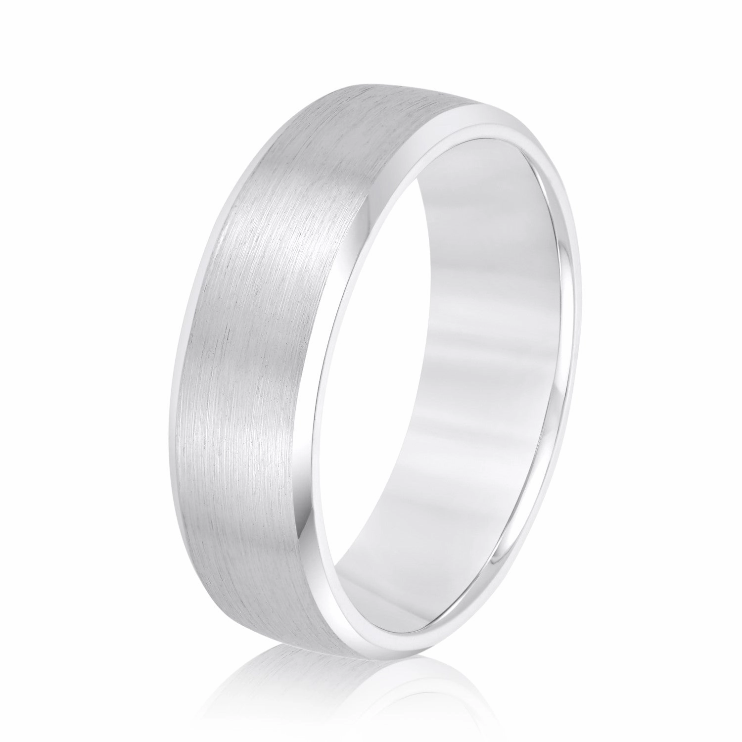 Men's Beveled Edge Matte Wedding Band
