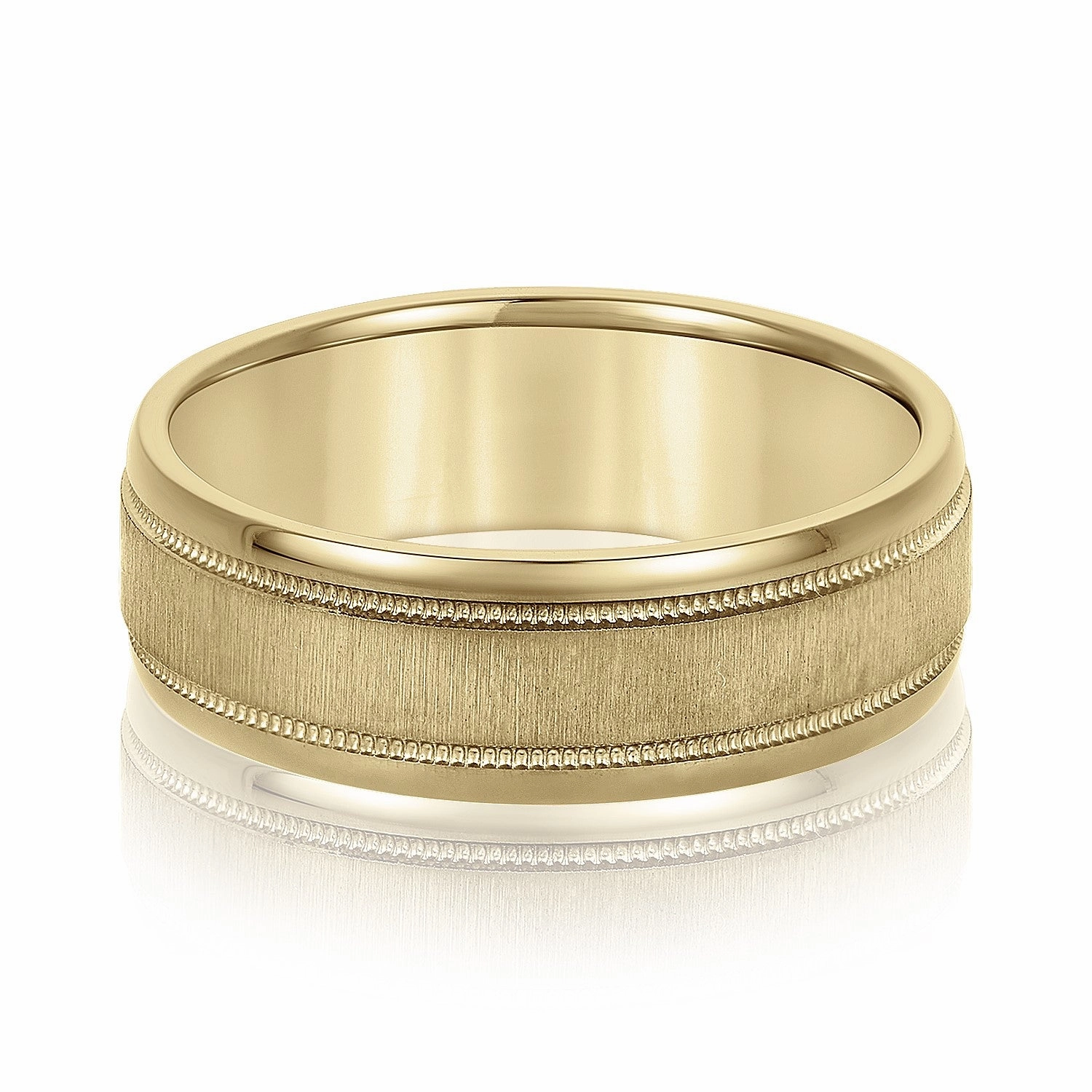 Men's Beveled Milgrain Accents Band