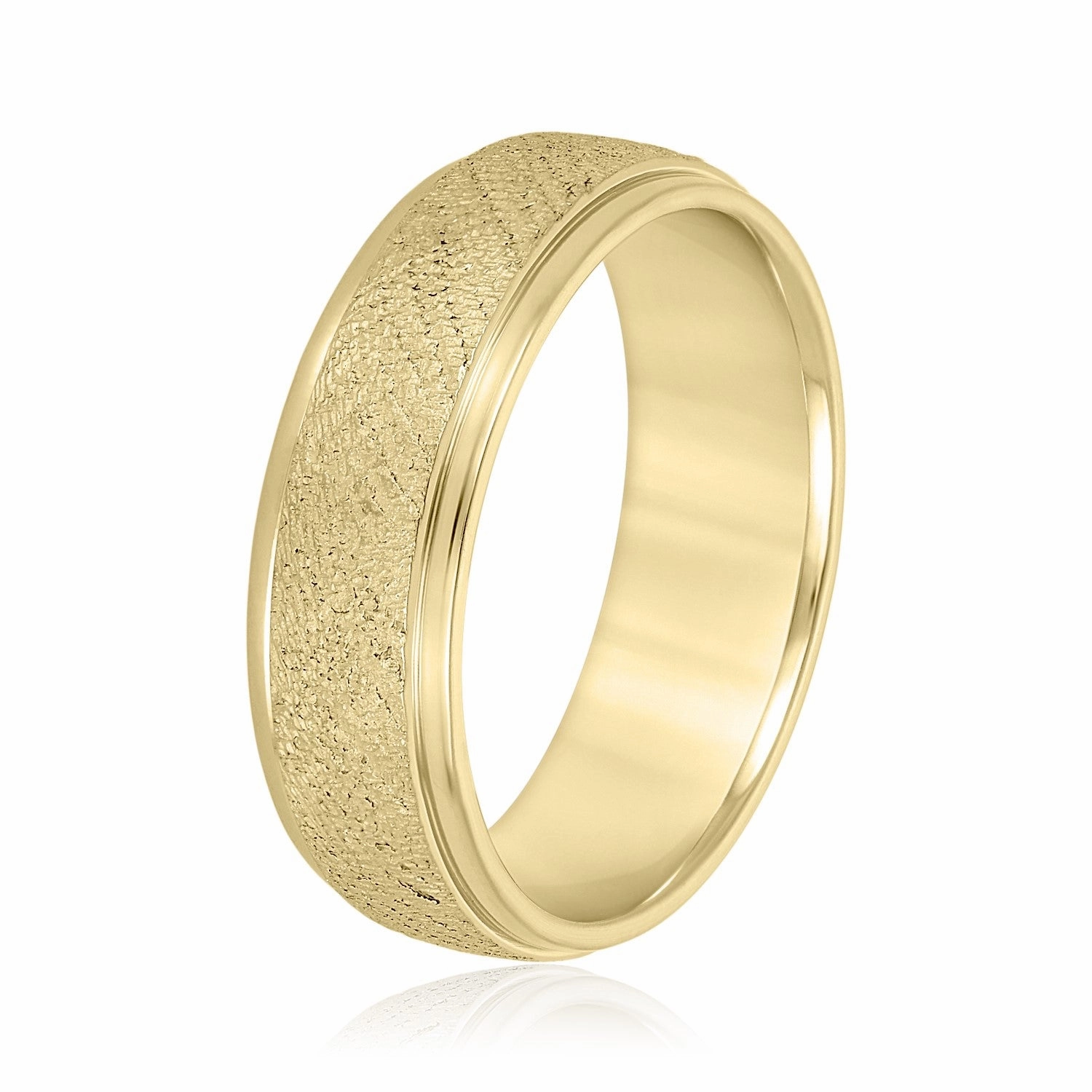 Men's Beveled Ring With Sandblasted Finish