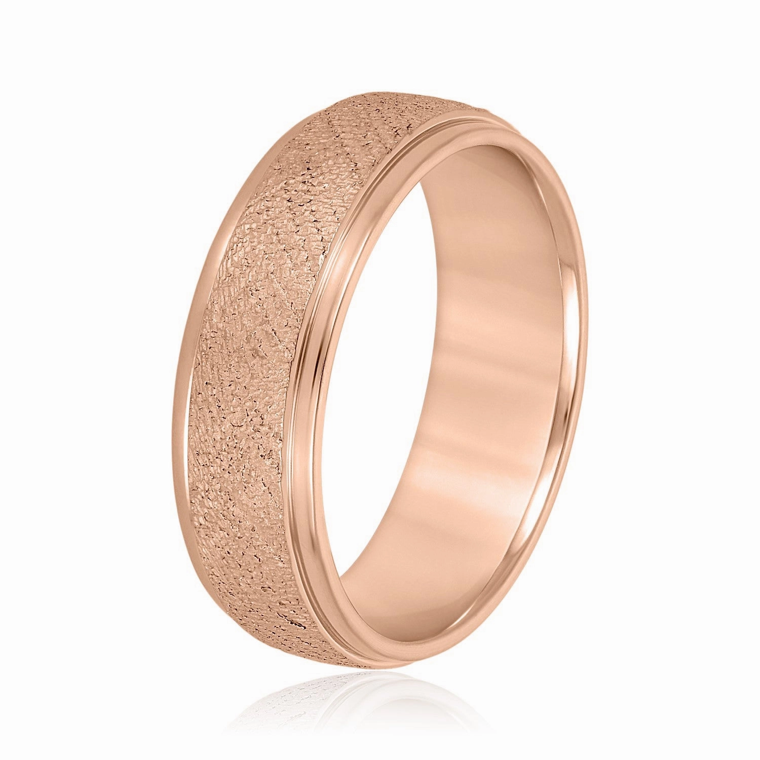 Men's Beveled Ring With Sandblasted Finish