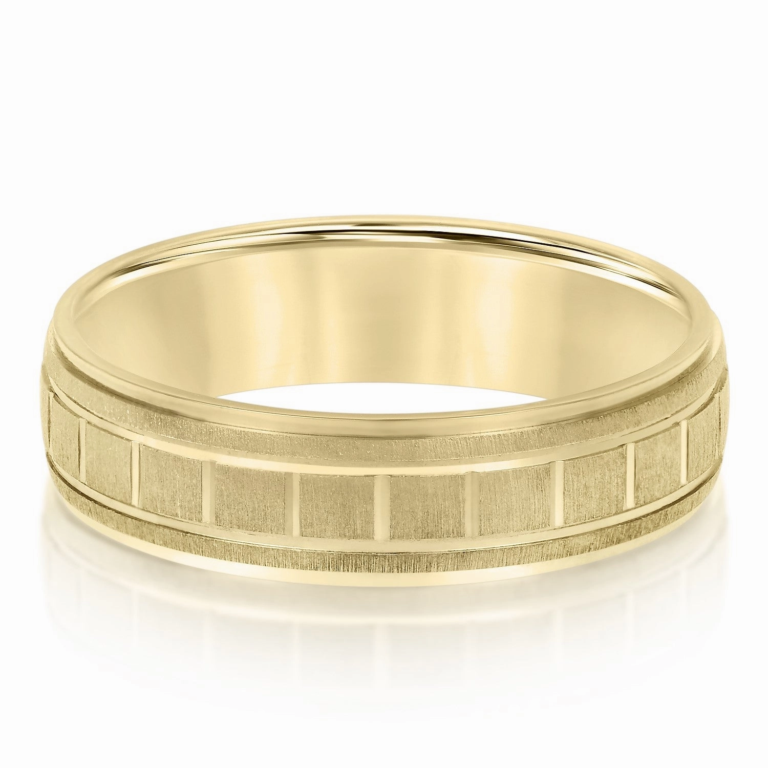 Men's Box-Patterned Brushed Wedding Band
