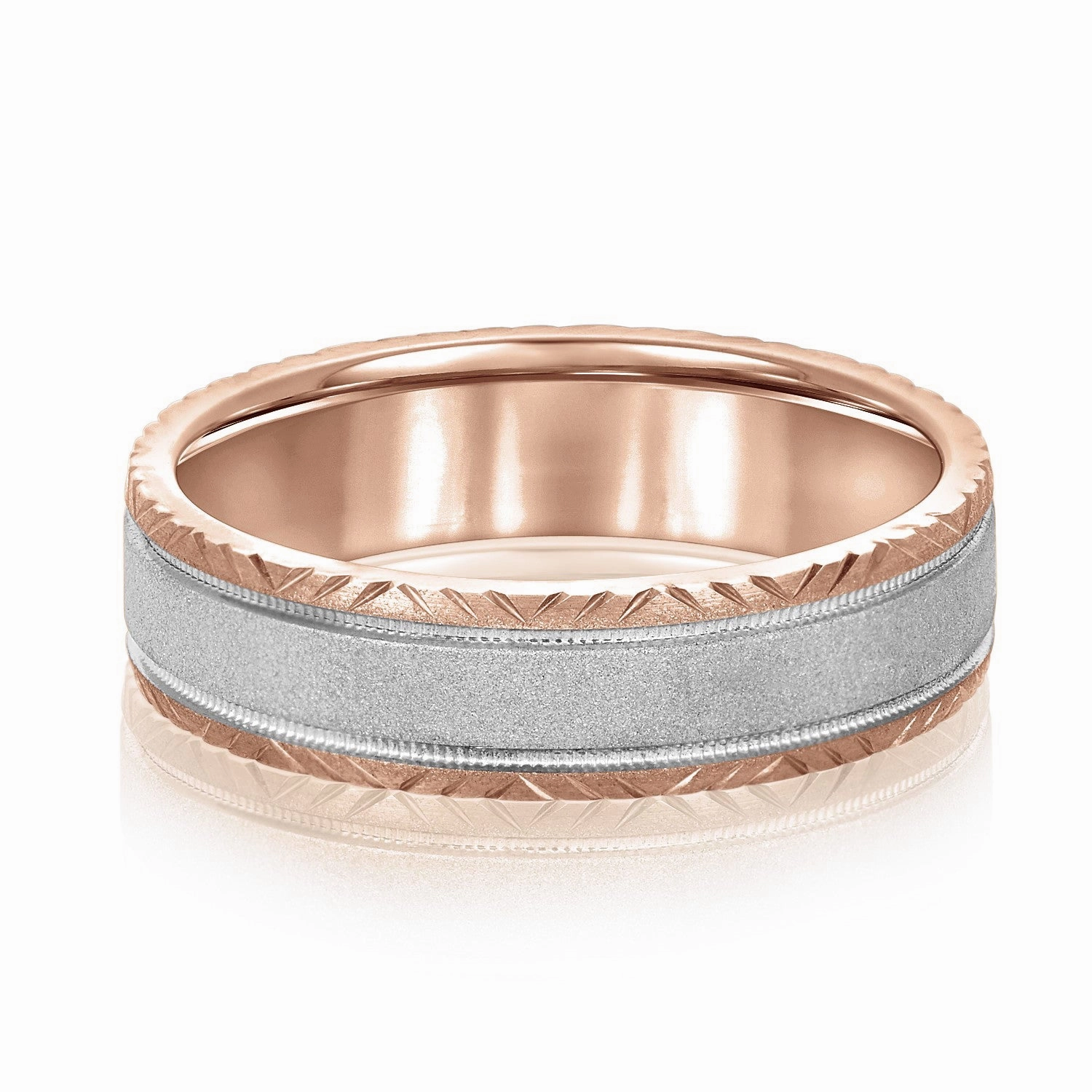 Men's Carved Edge Design Band