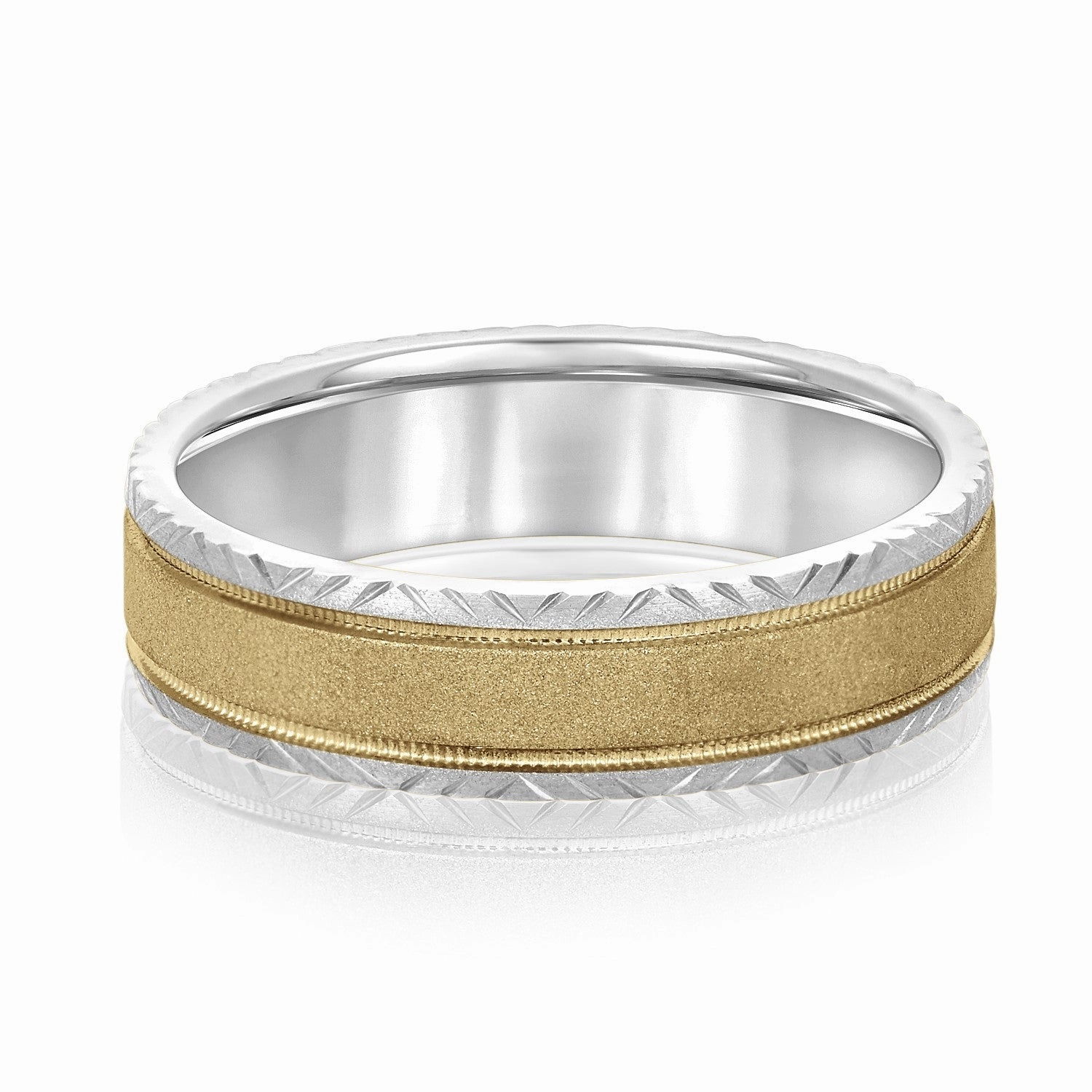 Men's Carved Edge Design Band