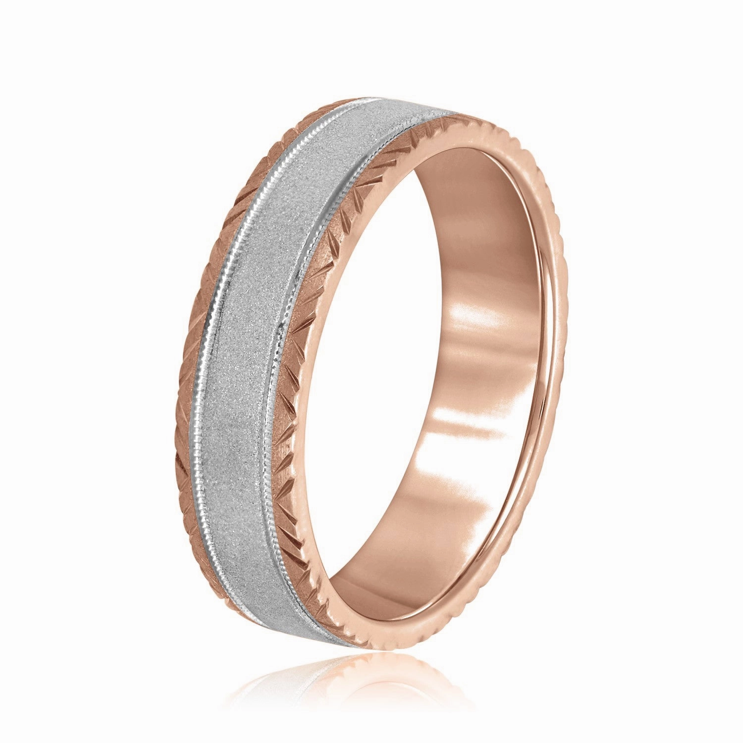 Men's Carved Edge Design Band