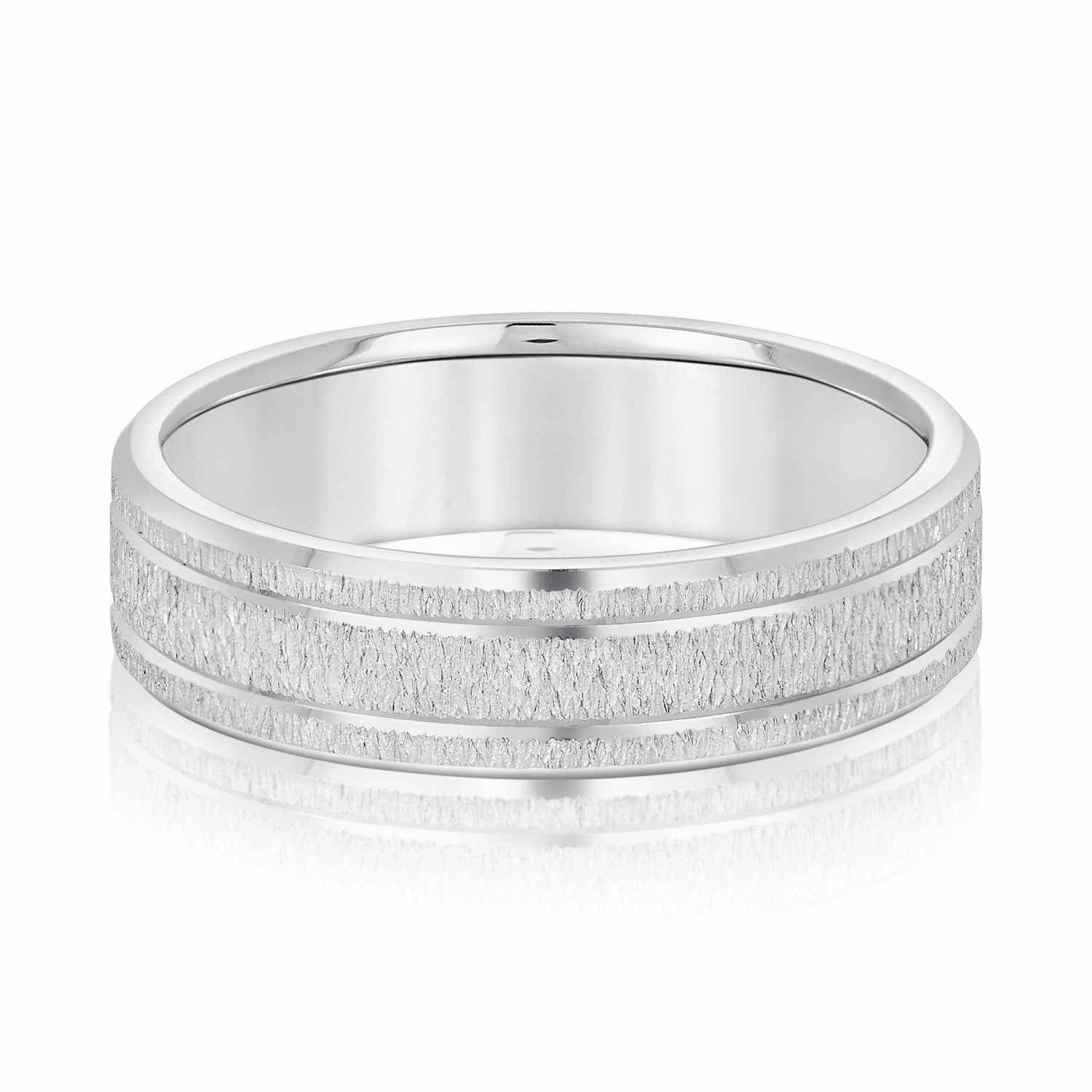 Men's Classic Carved Design Band with Double Lines