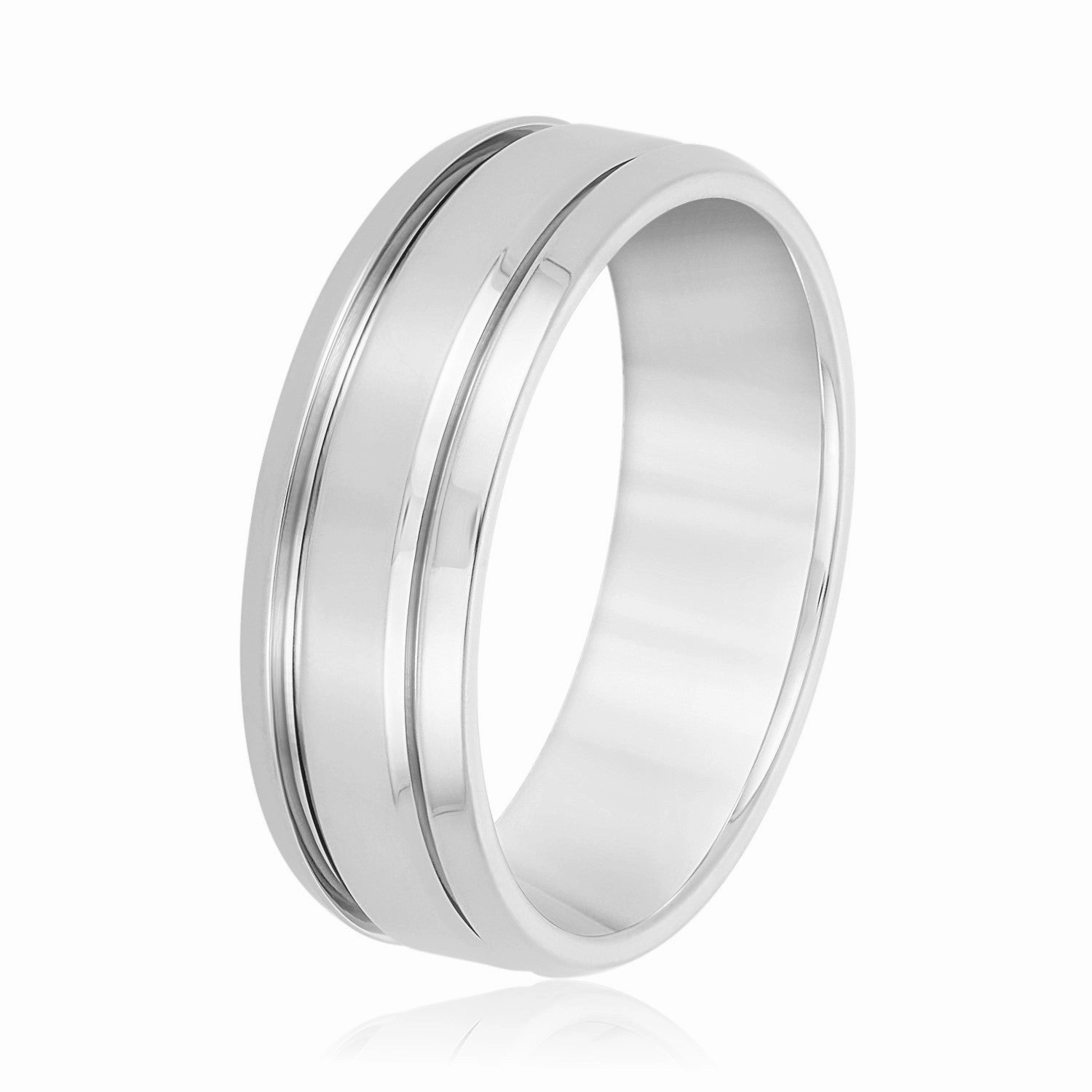 Men's Classic Double Inlay Wedding Band
