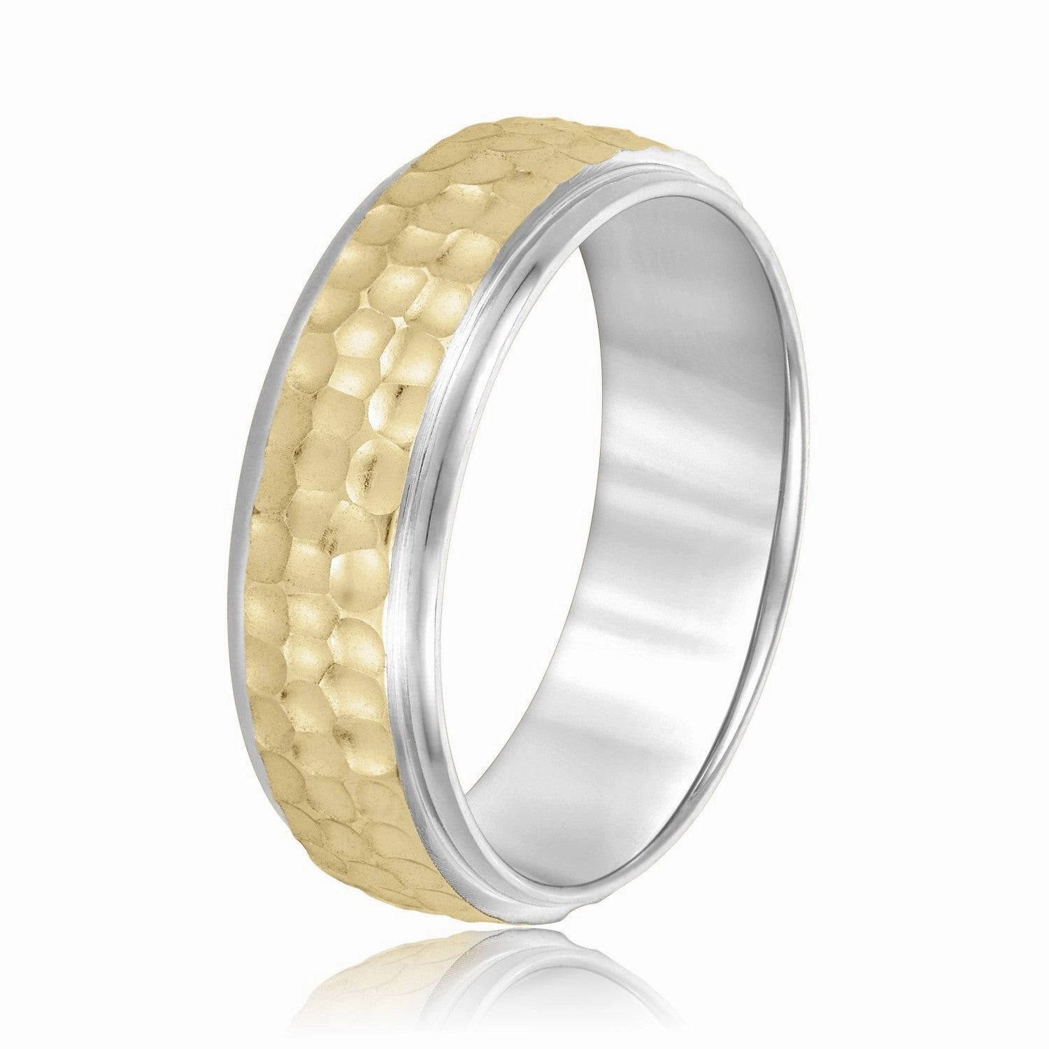 Men's Classic Hammered Step Edge Band