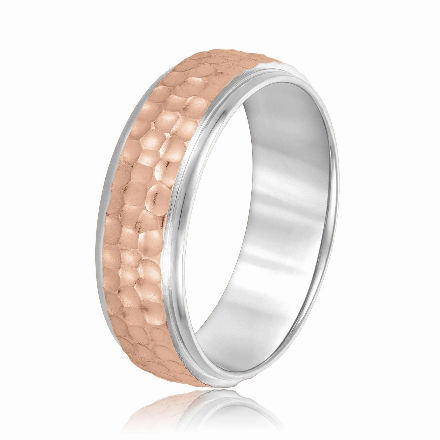 Men's Classic Hammered Step Edge Band