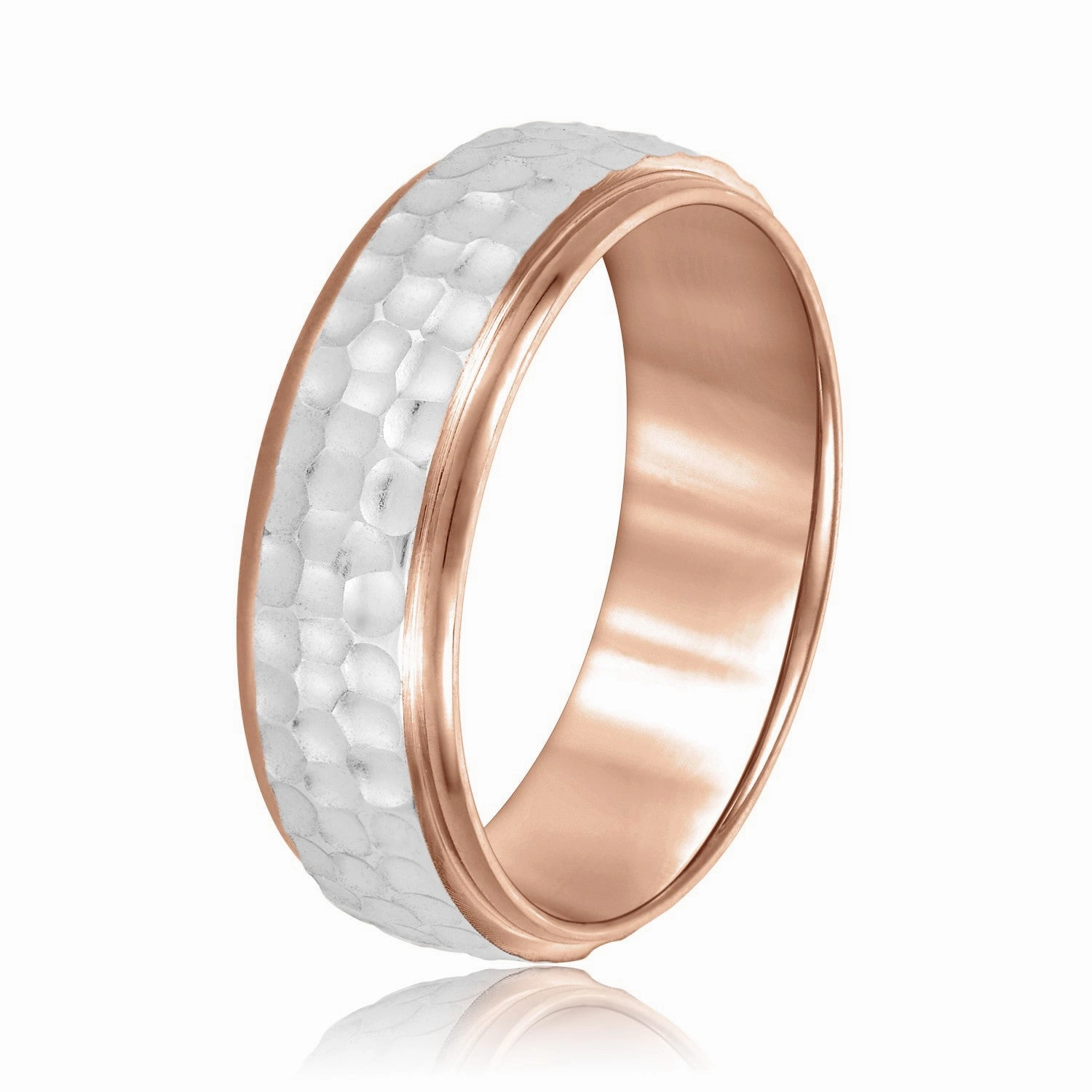 Men's Classic Hammered Step Edge Band