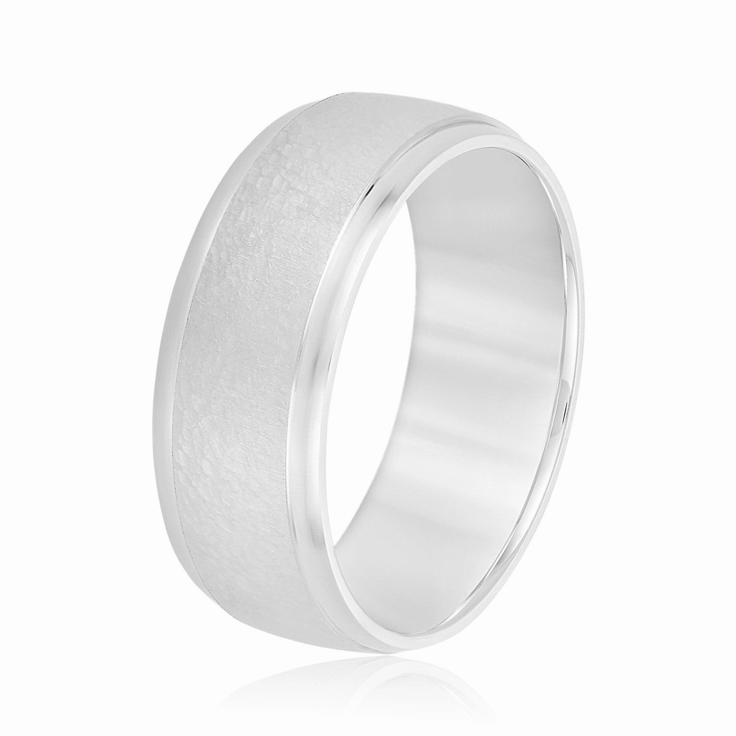 Men's Classic Low Dome Matte Center Band