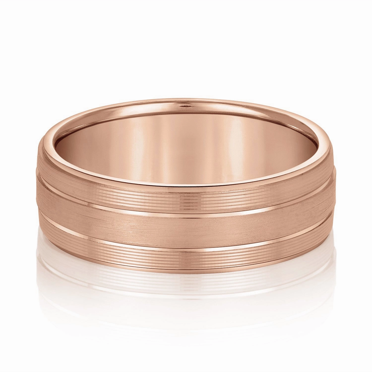 Men's Classic Ridged Edge Wedding Band
