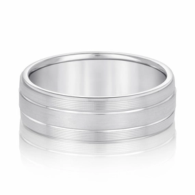 Men's Classic Ridged Edge Wedding Band