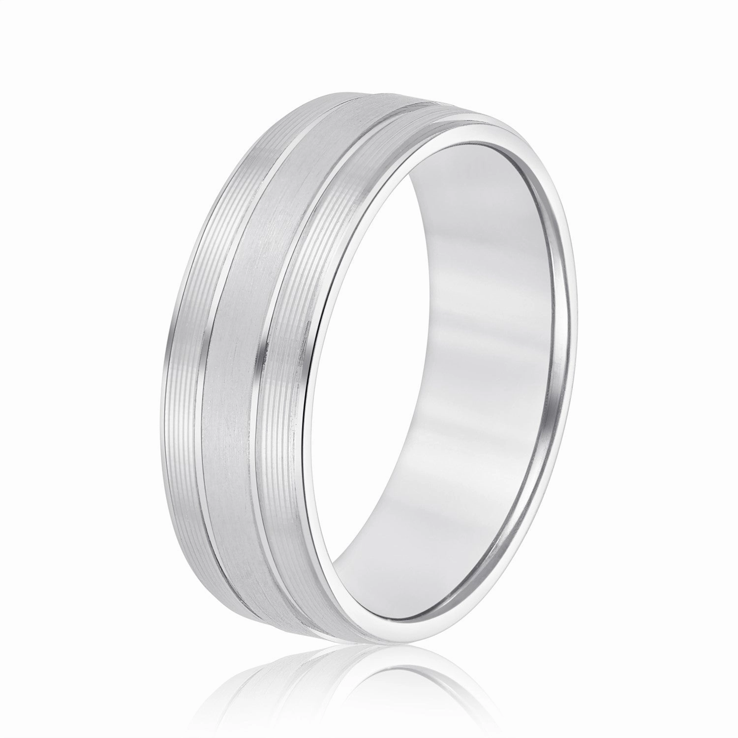 Men's Classic Ridged Edge Wedding Band