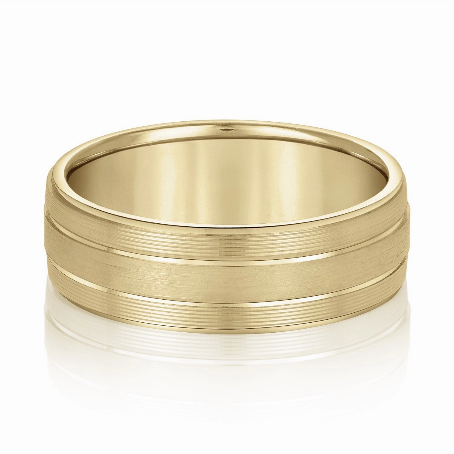 Men's Classic Ridged Edge Wedding Band