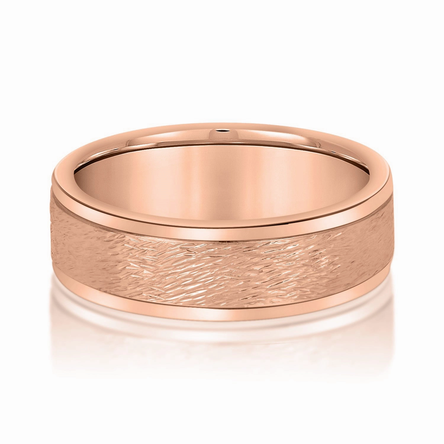 Men's Coarse Matte Brushed Finish Modern Wedding Band