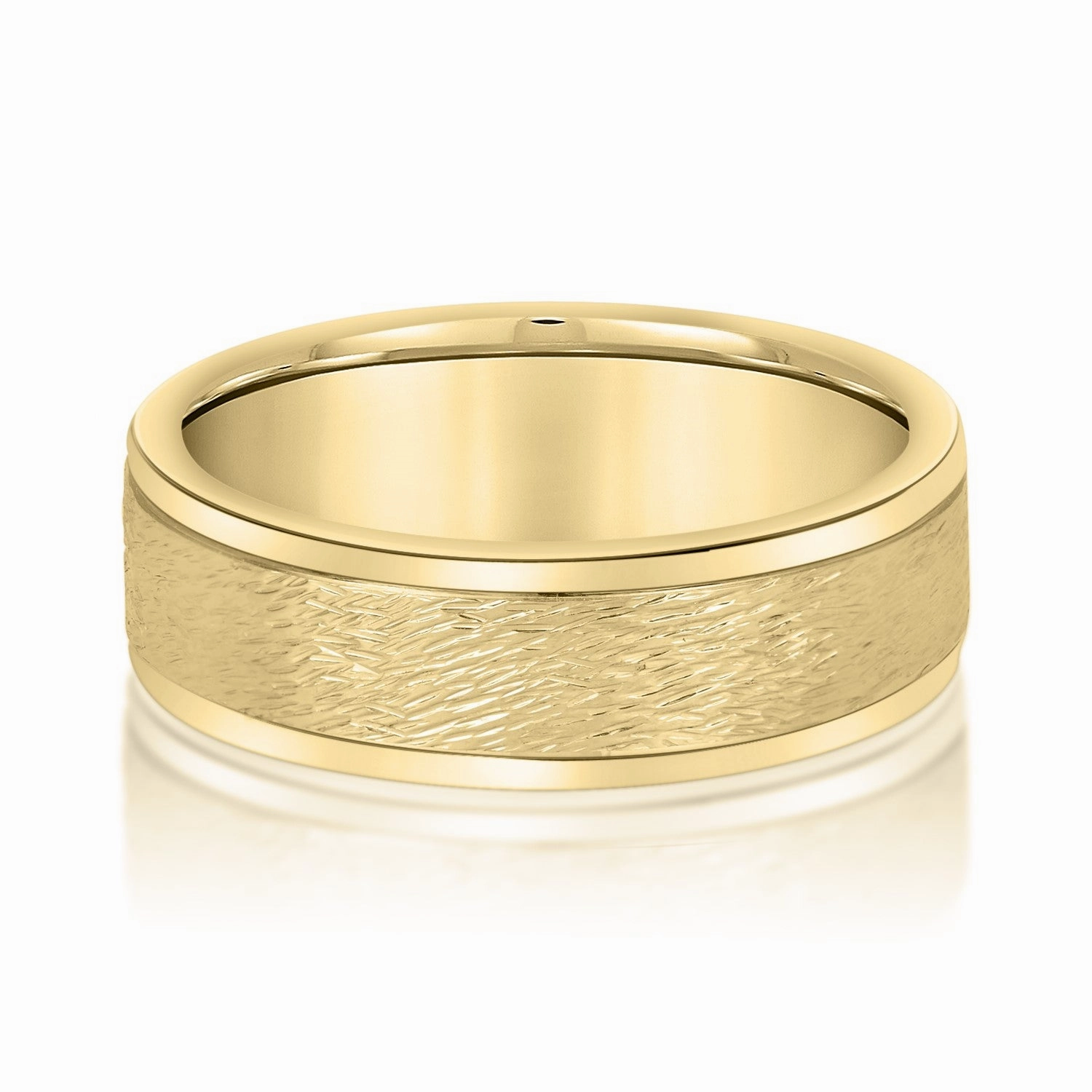 Men's Coarse Matte Brushed Finish Modern Wedding Band