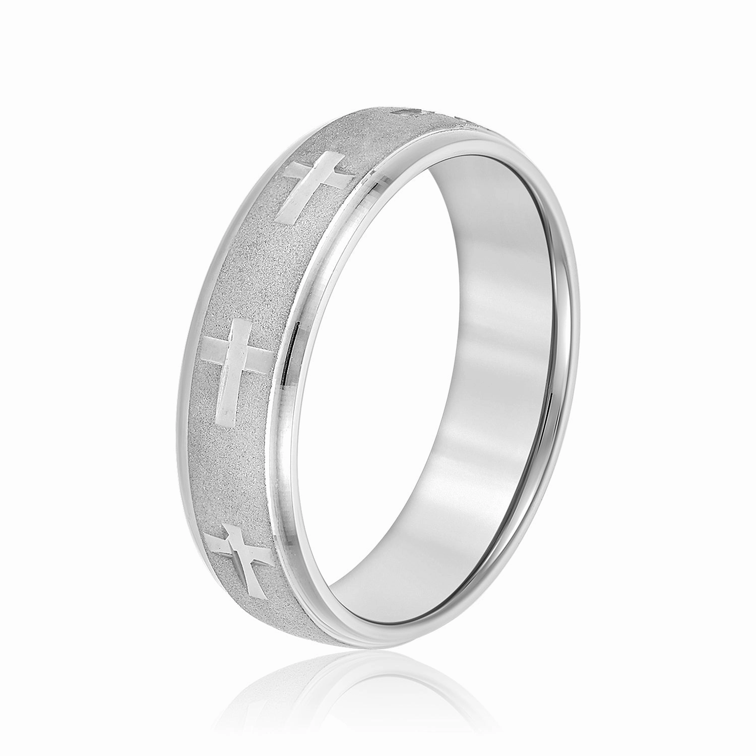 Men's Cross Pattern Wedding Band