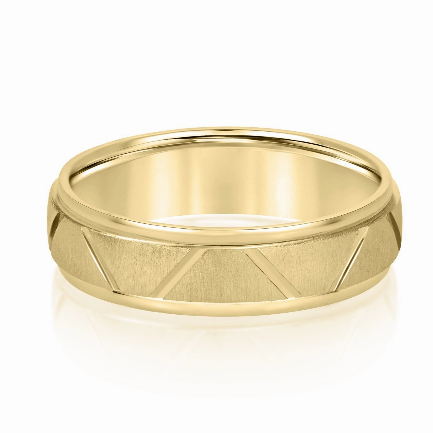 Men's Diagonal Cut Textured Wedding Band