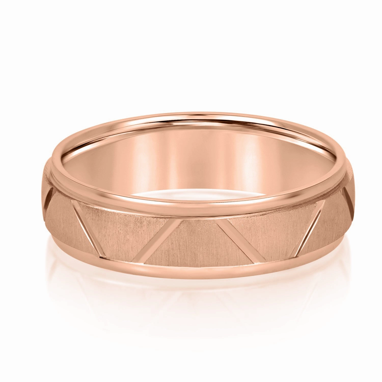 Men's Diagonal Cut Textured Wedding Band