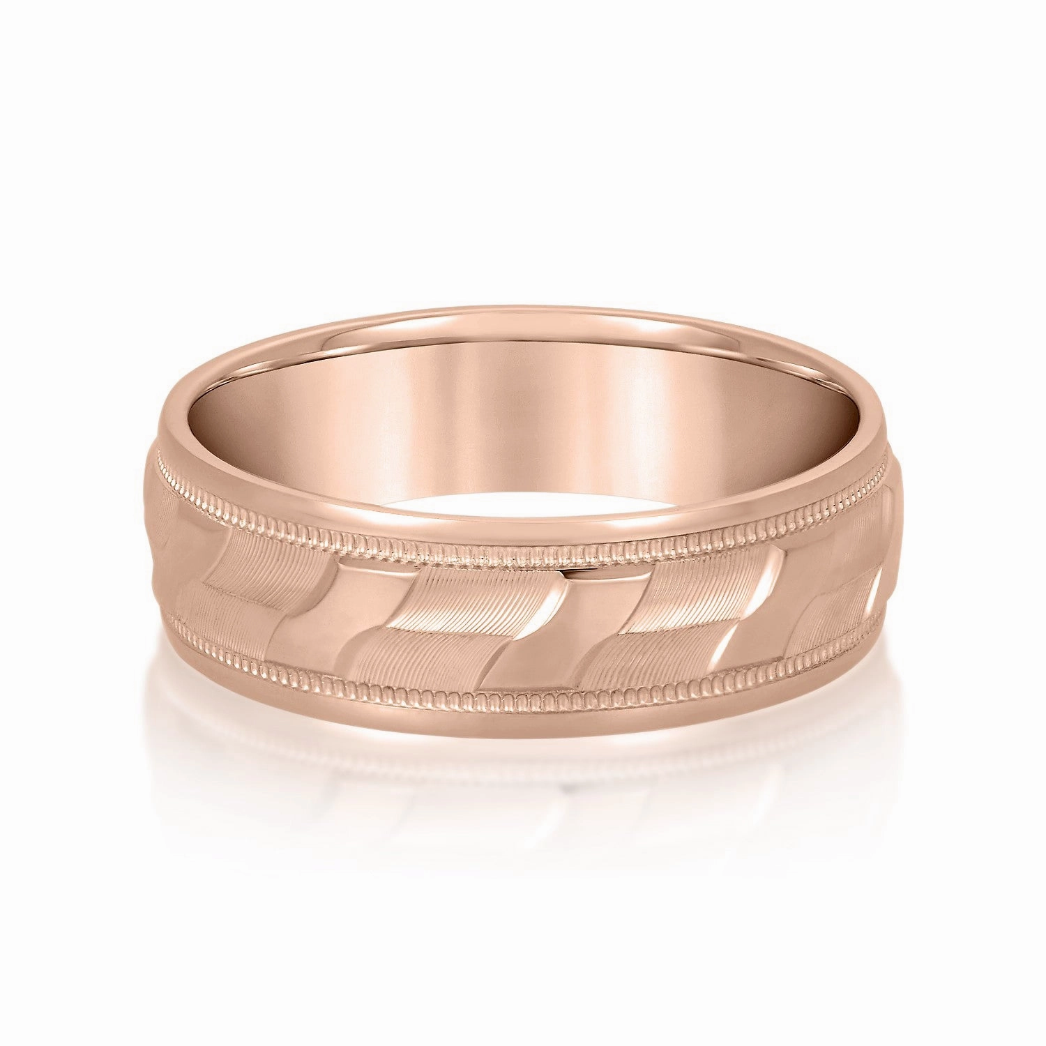 Men's Diagonal Waves Design Band
