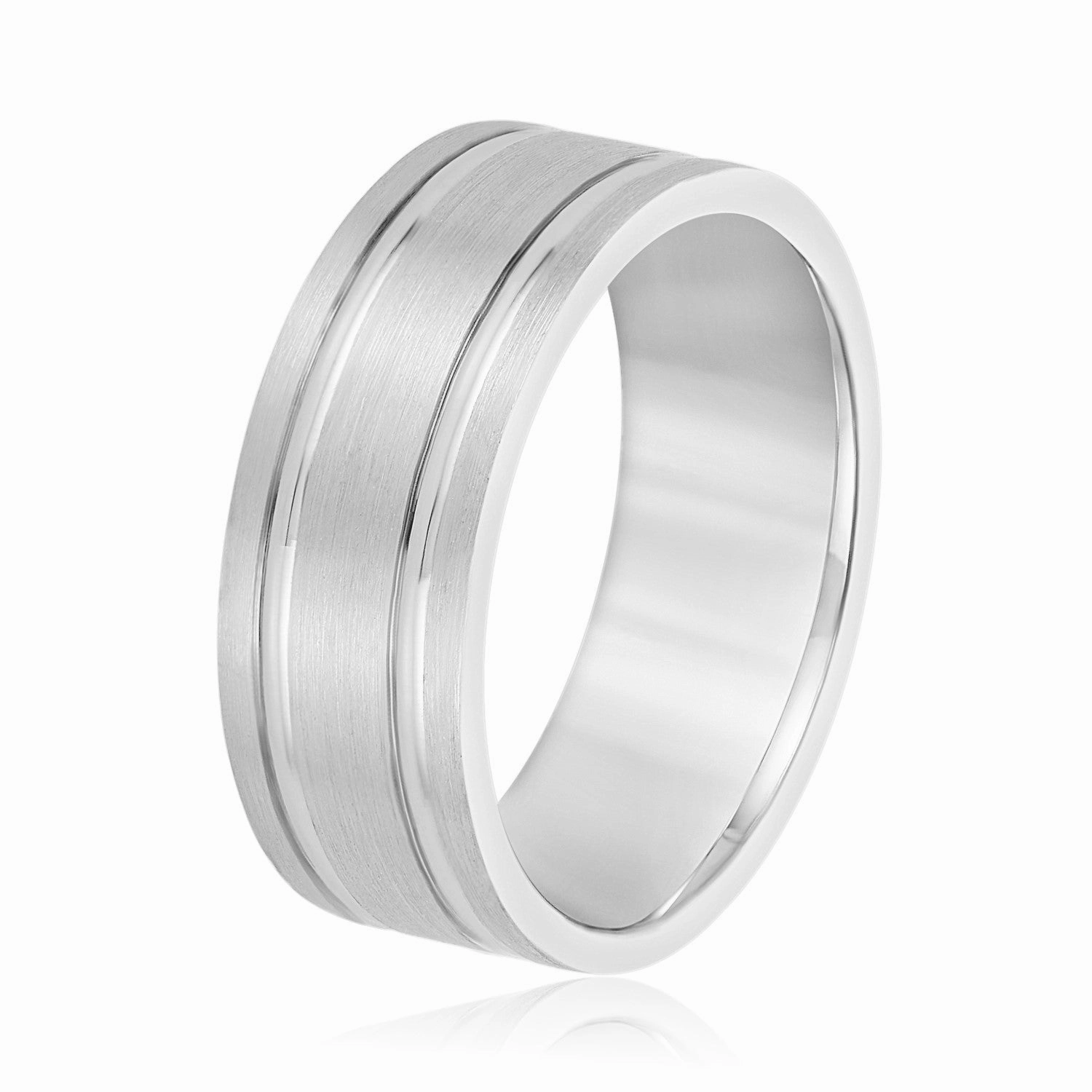 Men's Double Grooved Classic Wedding Band