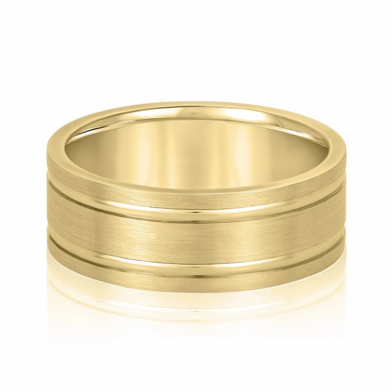 Men's Double Grooved Classic Wedding Band