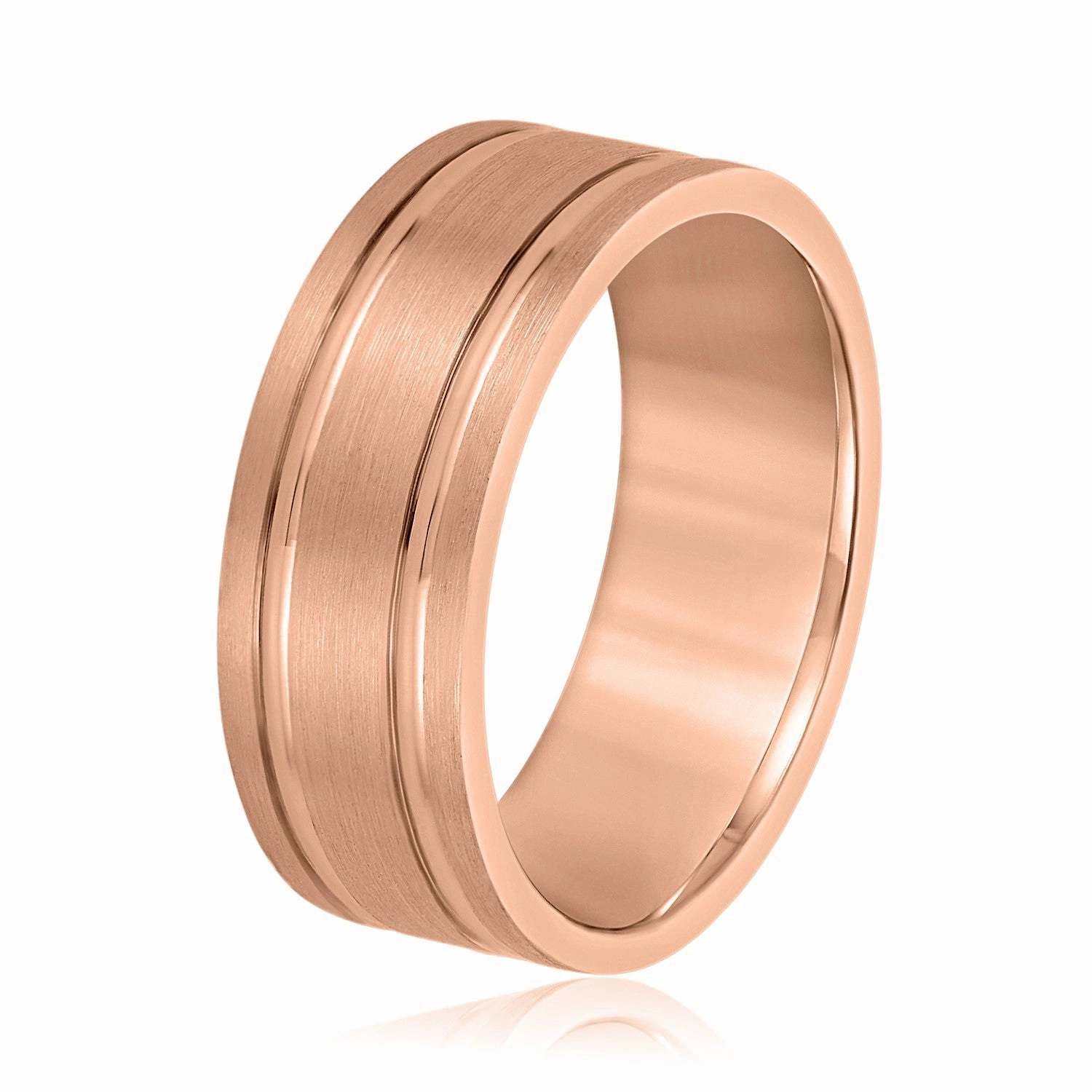 Men's Double Grooved Classic Wedding Band
