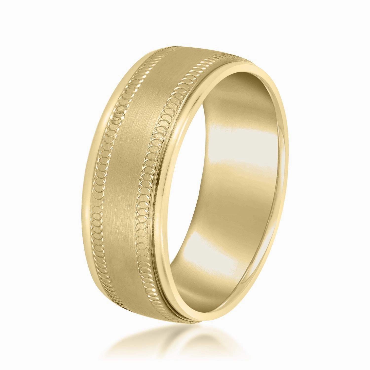 Men's Fine Etched Classic Wedding Band