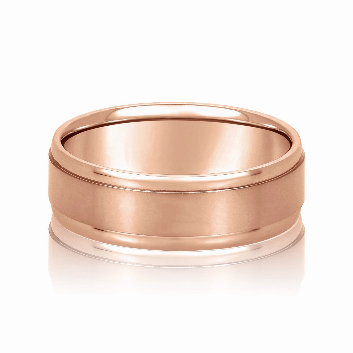 Men's Flat Wedding Band with Step Edge
