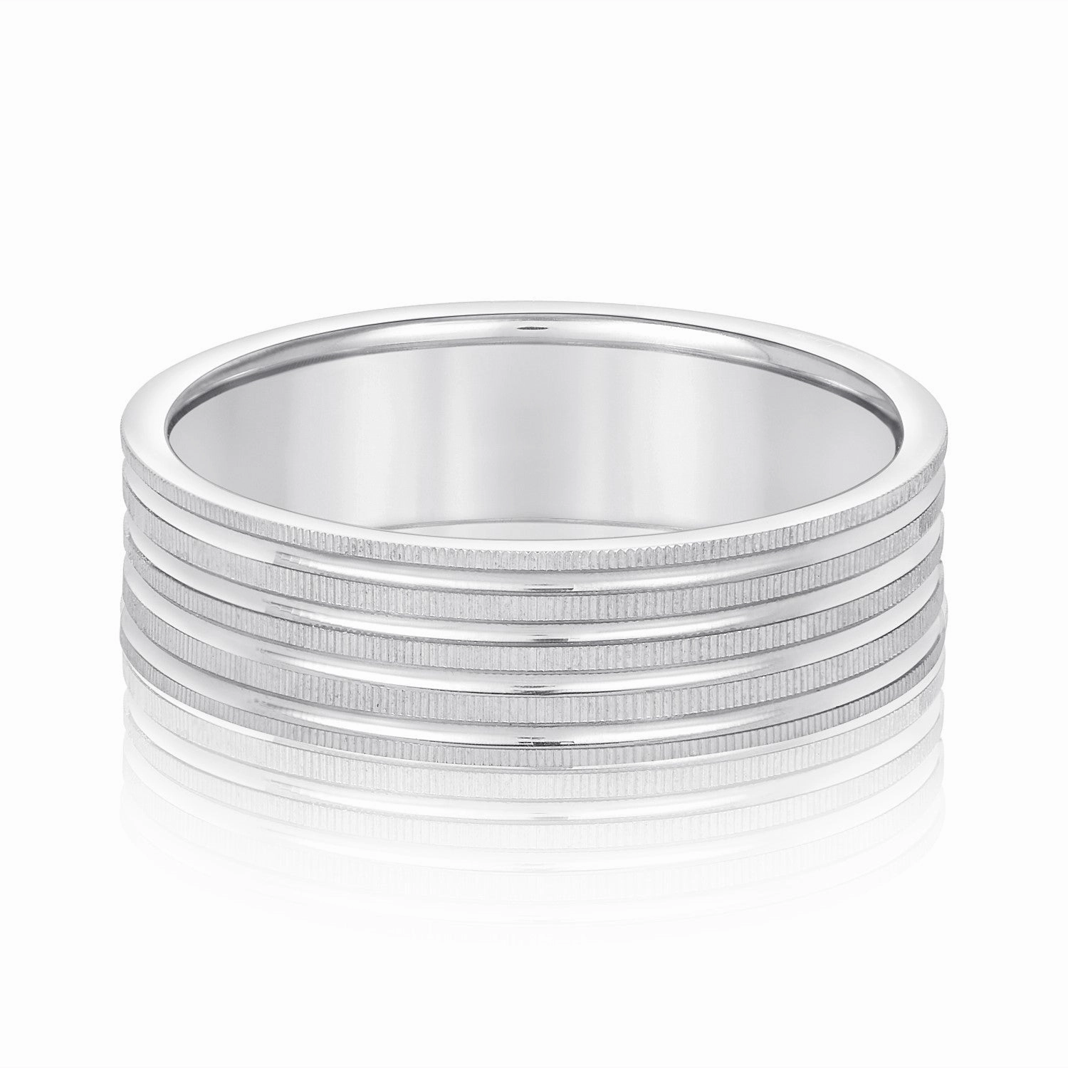 Men's Grooved Textured Wedding Band