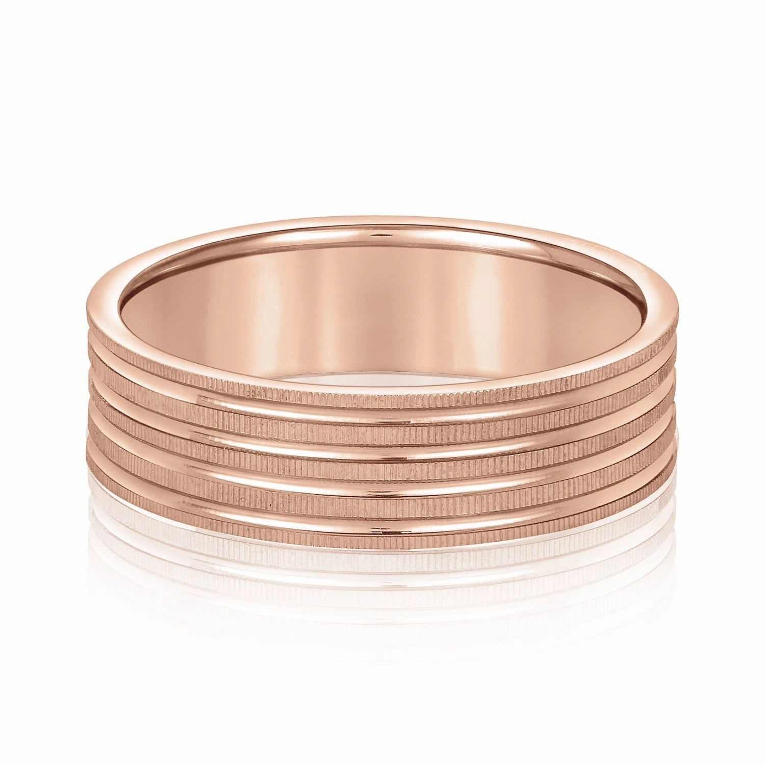 Men's Grooved Textured Wedding Band