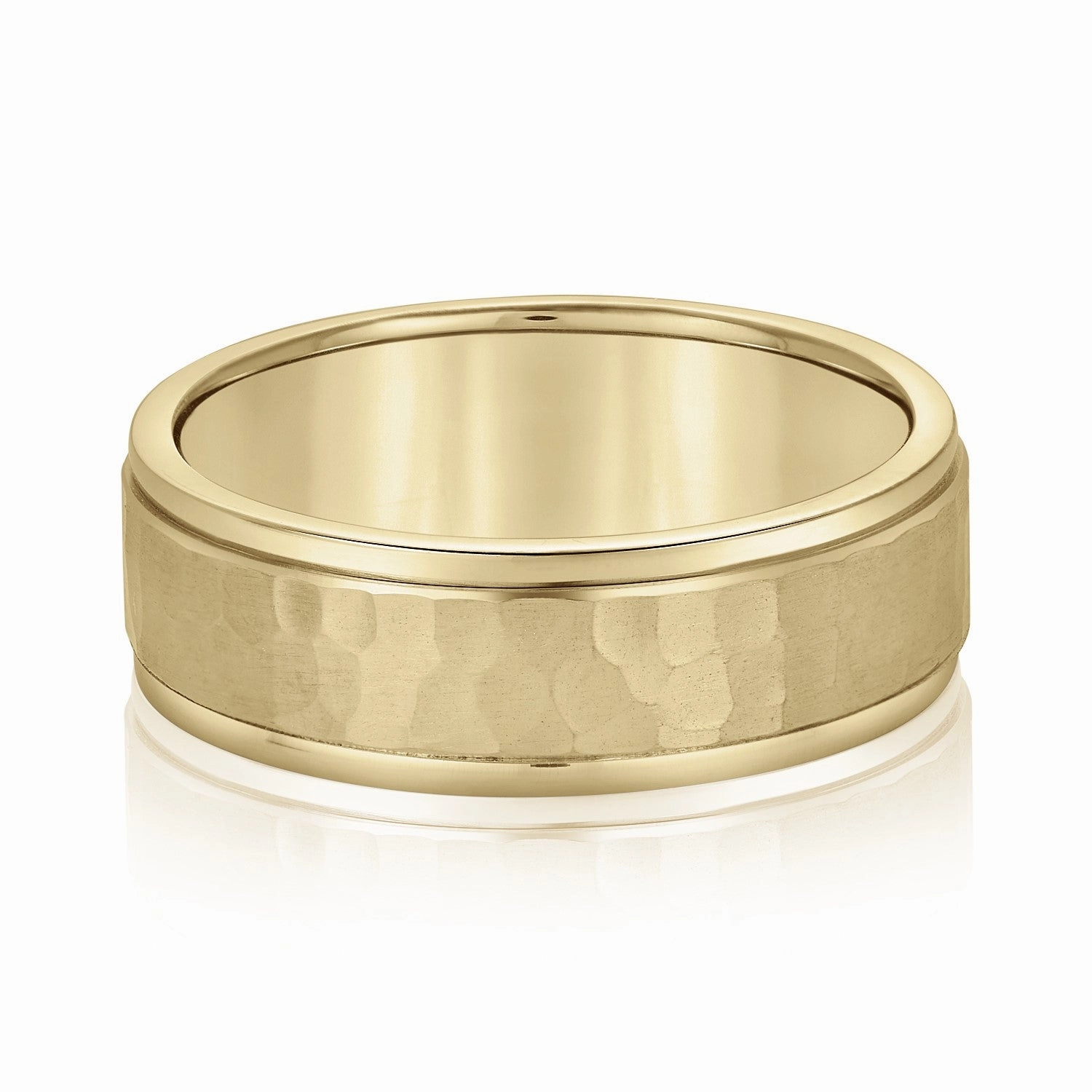 Men's Hammered Center Wedding Band