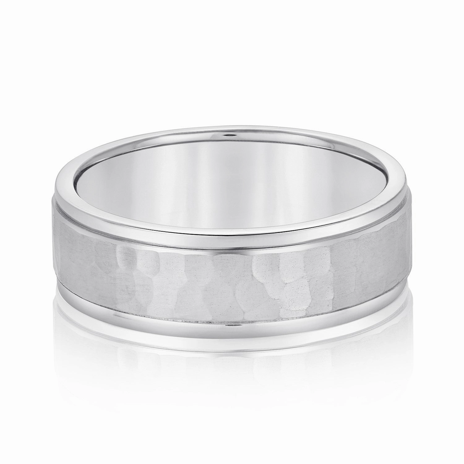 Men's Hammered Center Wedding Band