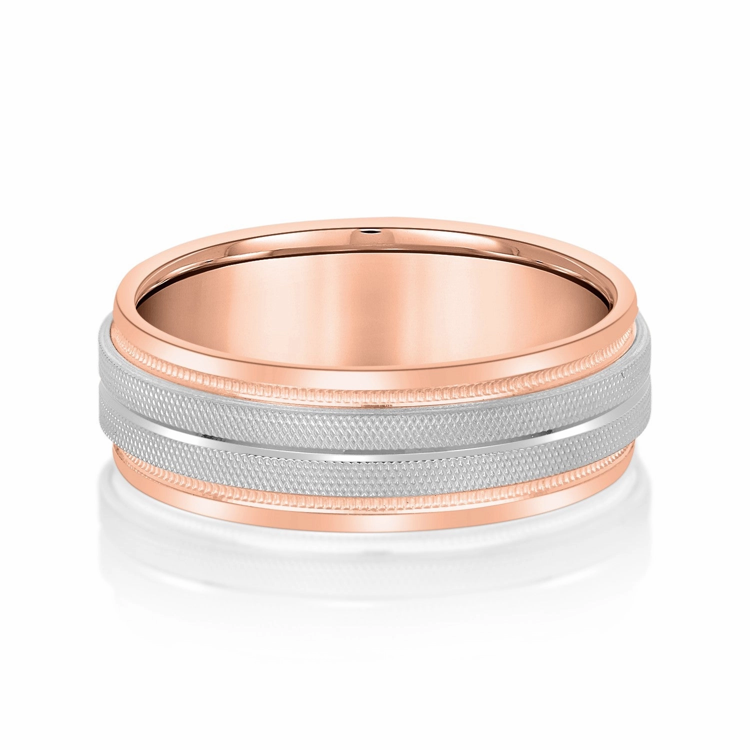 Men's High Beveled Center And Florentine Finish Band