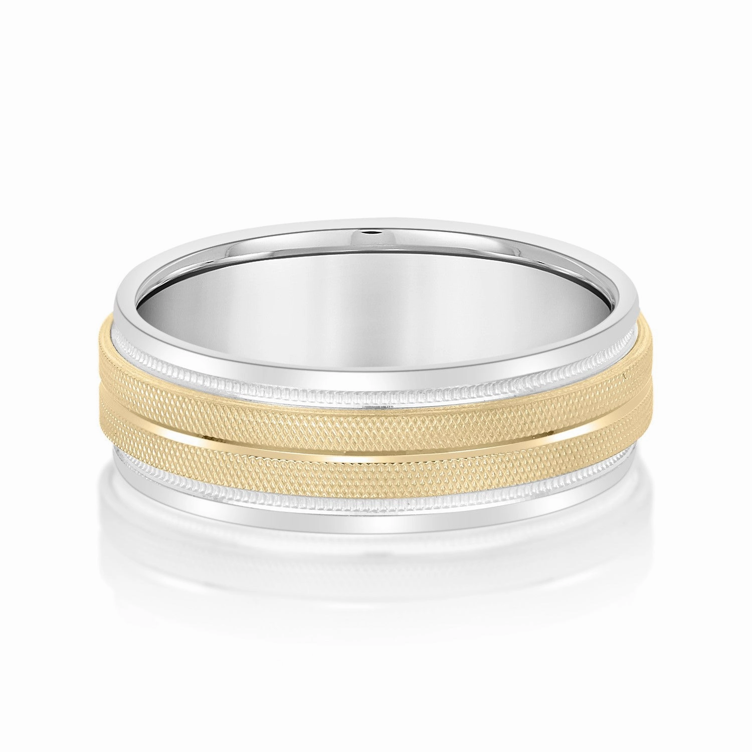 Men's High Beveled Center And Florentine Finish Band