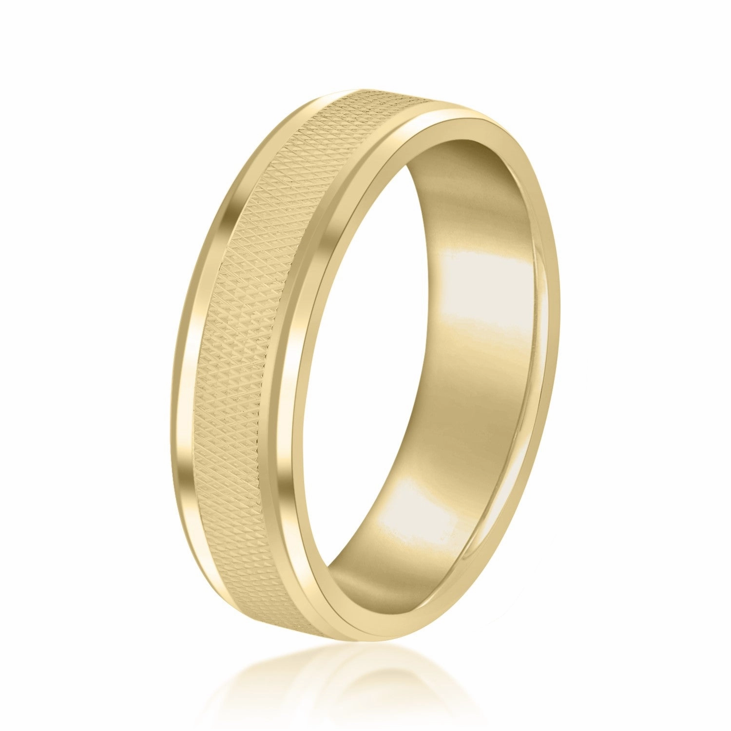 Men's Knurled and Rounded Edge Band